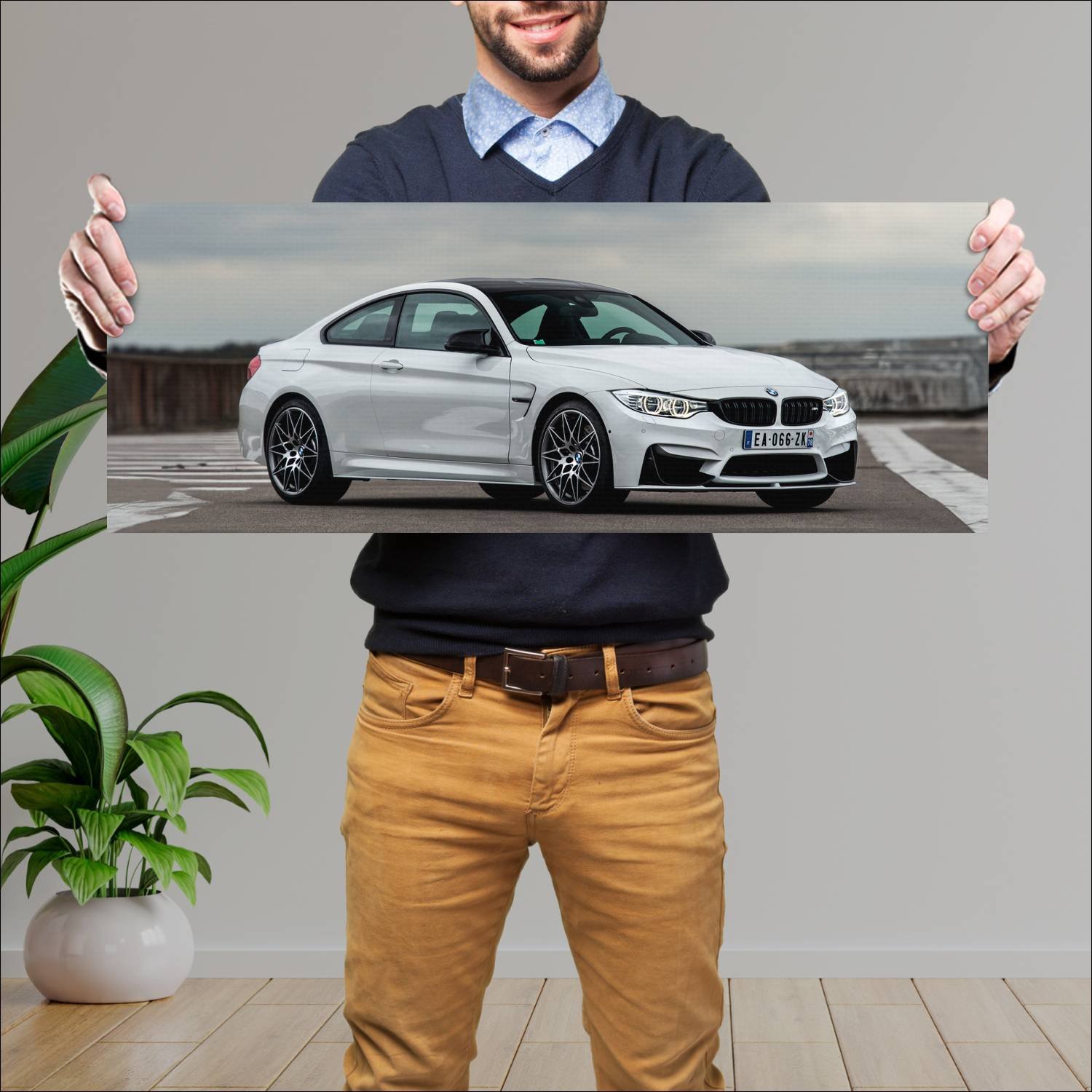 Cuadro grande 30x80cm 2016 bmw m4 coupe tour auto 442 Bmw