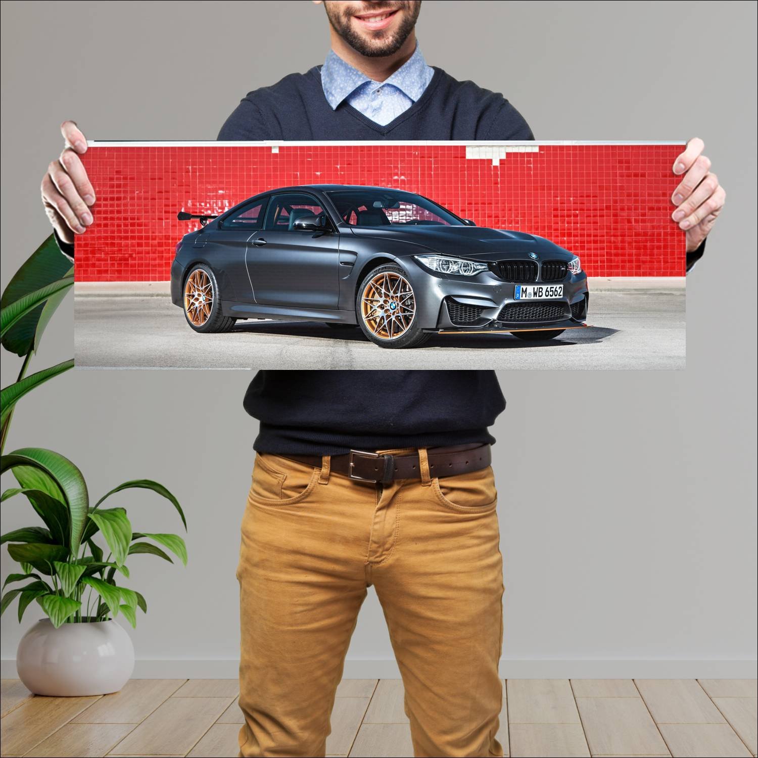 Cuadro grande 30x80cm 2016 bmw m4 gts coupe auto 444 Bmw