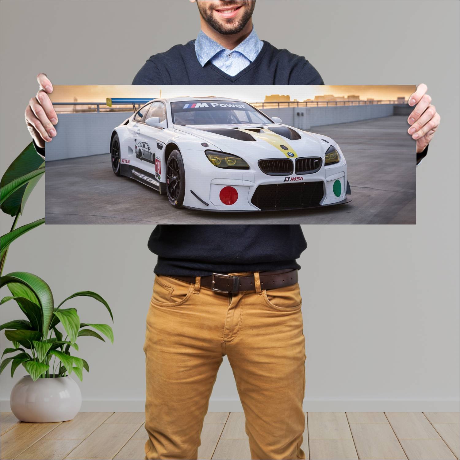 Cuadro grande 30x80cm 2016 bmw m6 gtlm art car by 457 Bmw