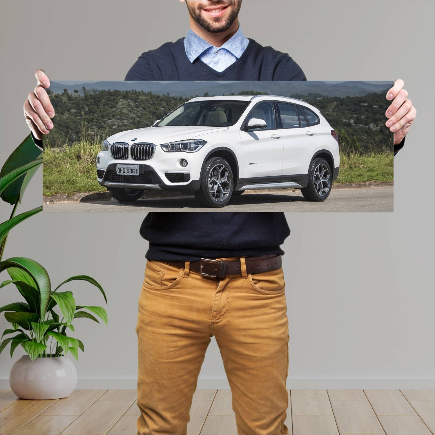 Cuadro grande 30x80cm 2016 bmw x1 br auto 460 Bmw