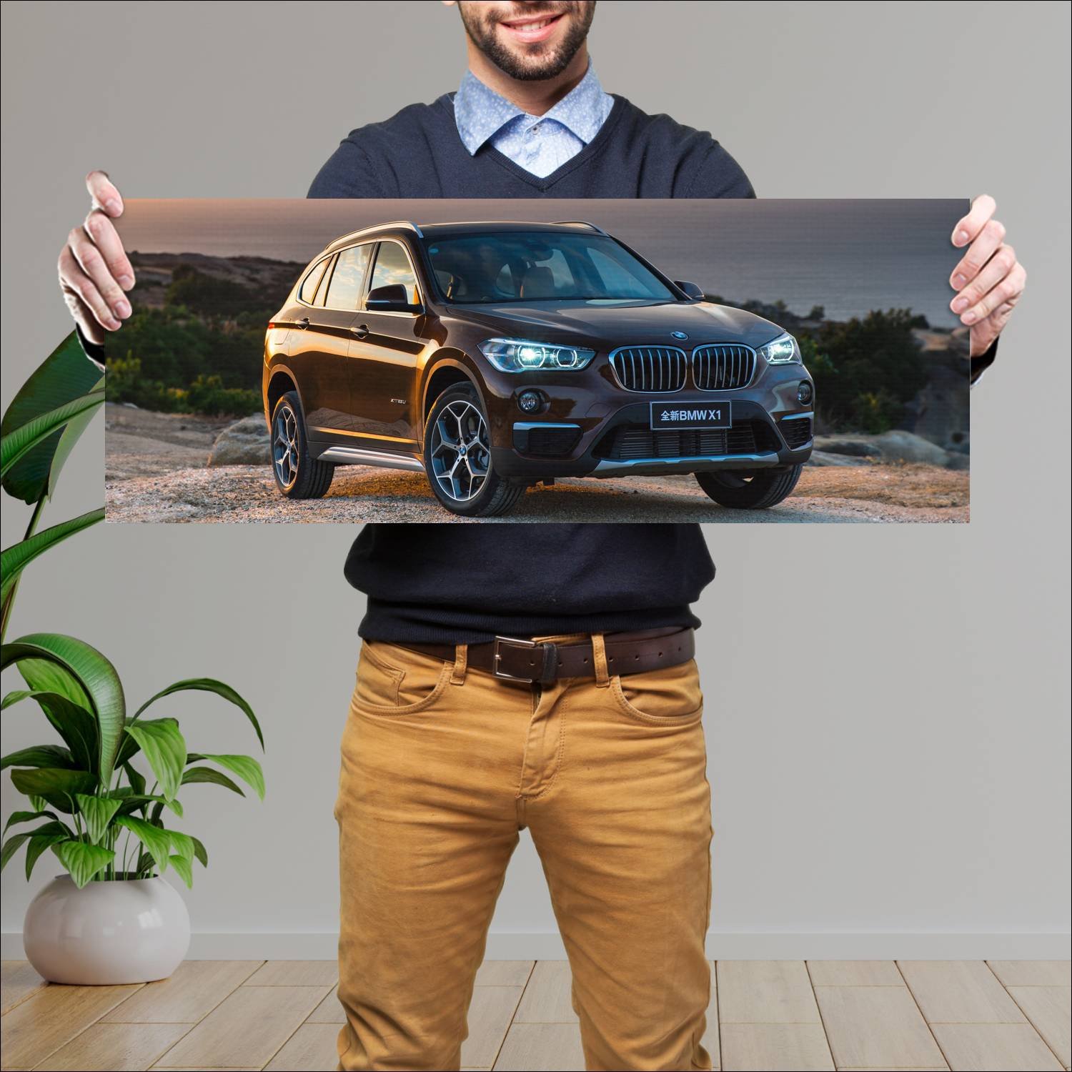 Cuadro grande 30x80cm 2016 bmw x1 lwb cn auto 461 Bmw