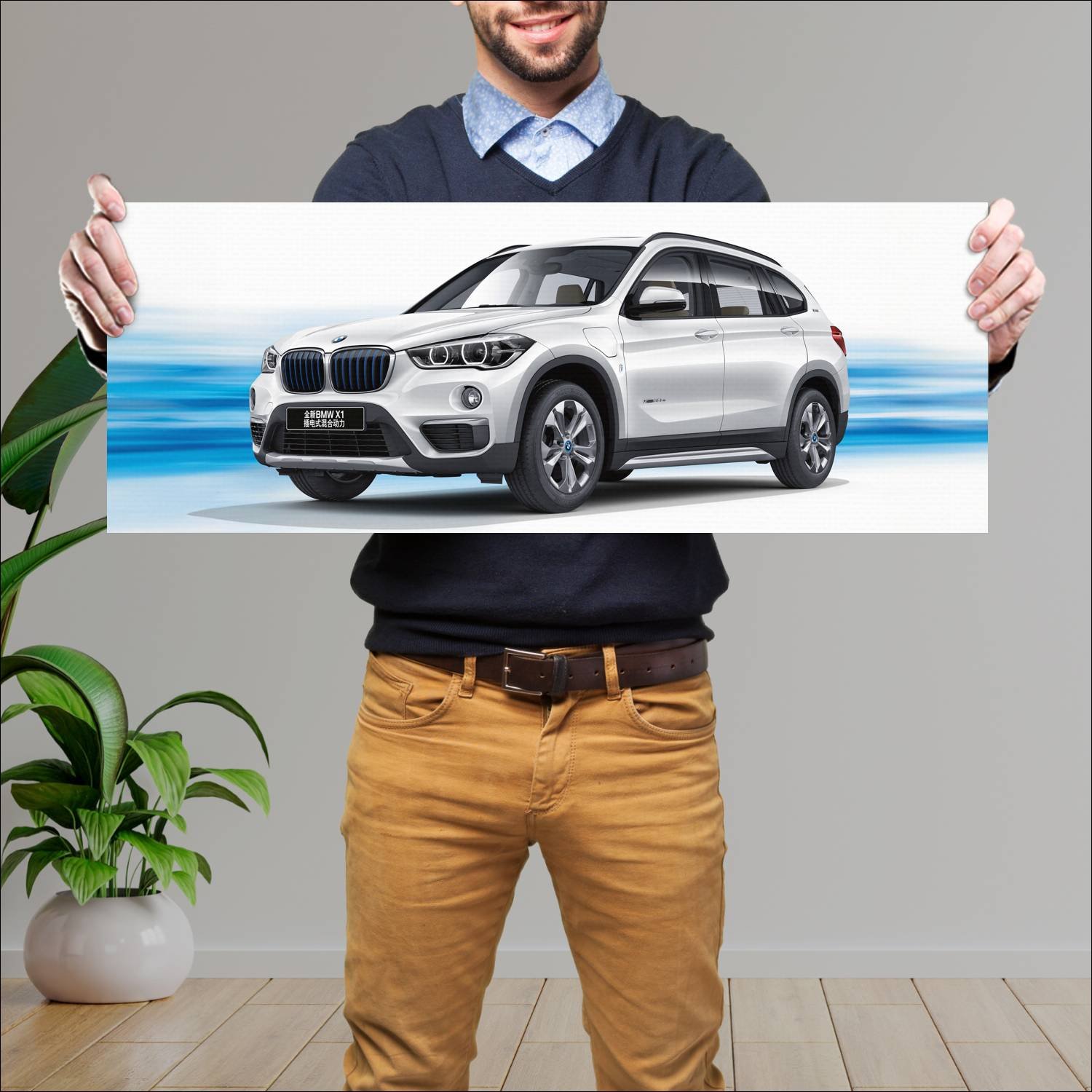 Cuadro grande 30x80cm 2016 bmw x1 plug in hybrid l 462 Bmw