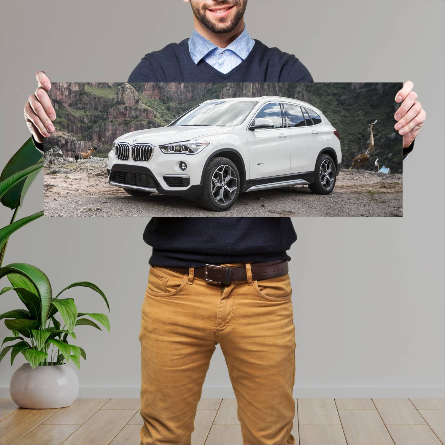 Cuadro grande 30x80cm 2016 bmw x1 us auto 464 Bmw