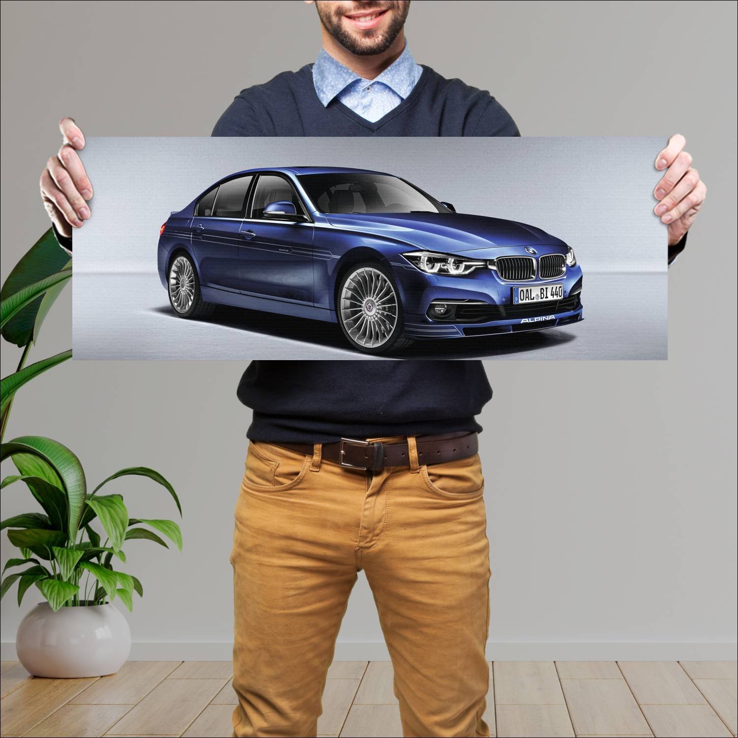Cuadro grande 30x80cm 2017 alpina b3 s auto 473 Bmw