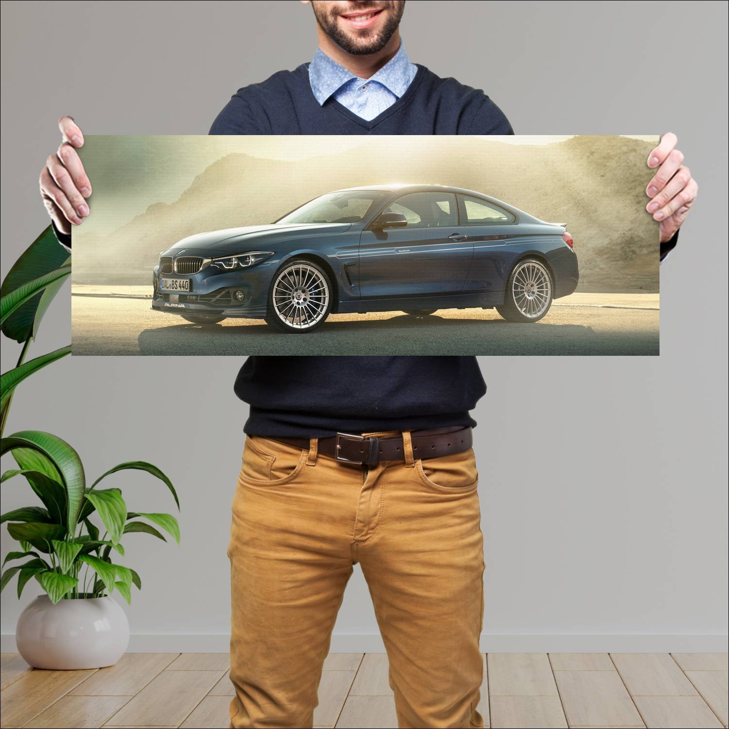 Cuadro grande 30x80cm 2017 alpina b4 s coupe auto 474 Bmw