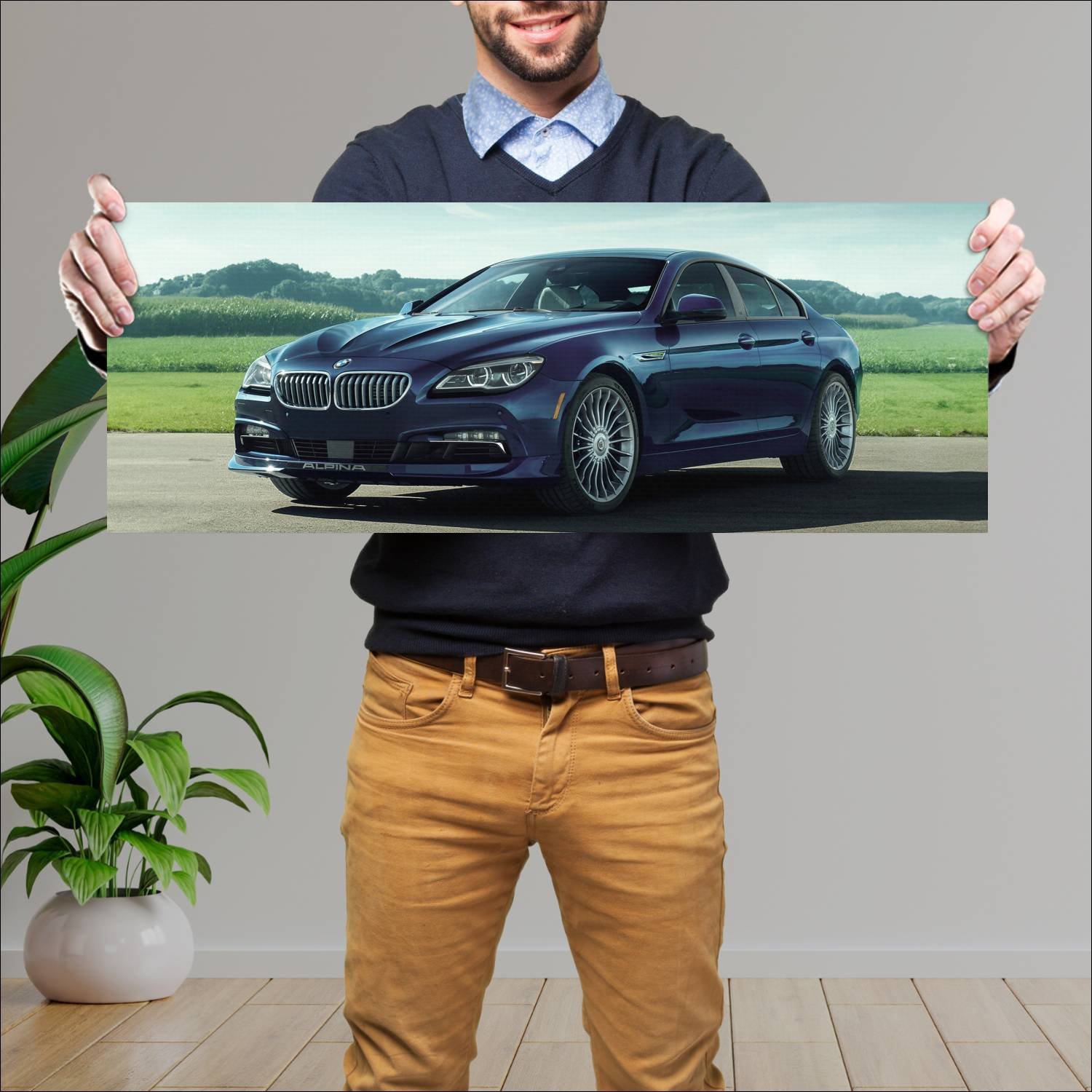 Cuadro grande 30x80cm 2017 alpina b6 gran coupe bm 475 Bmw