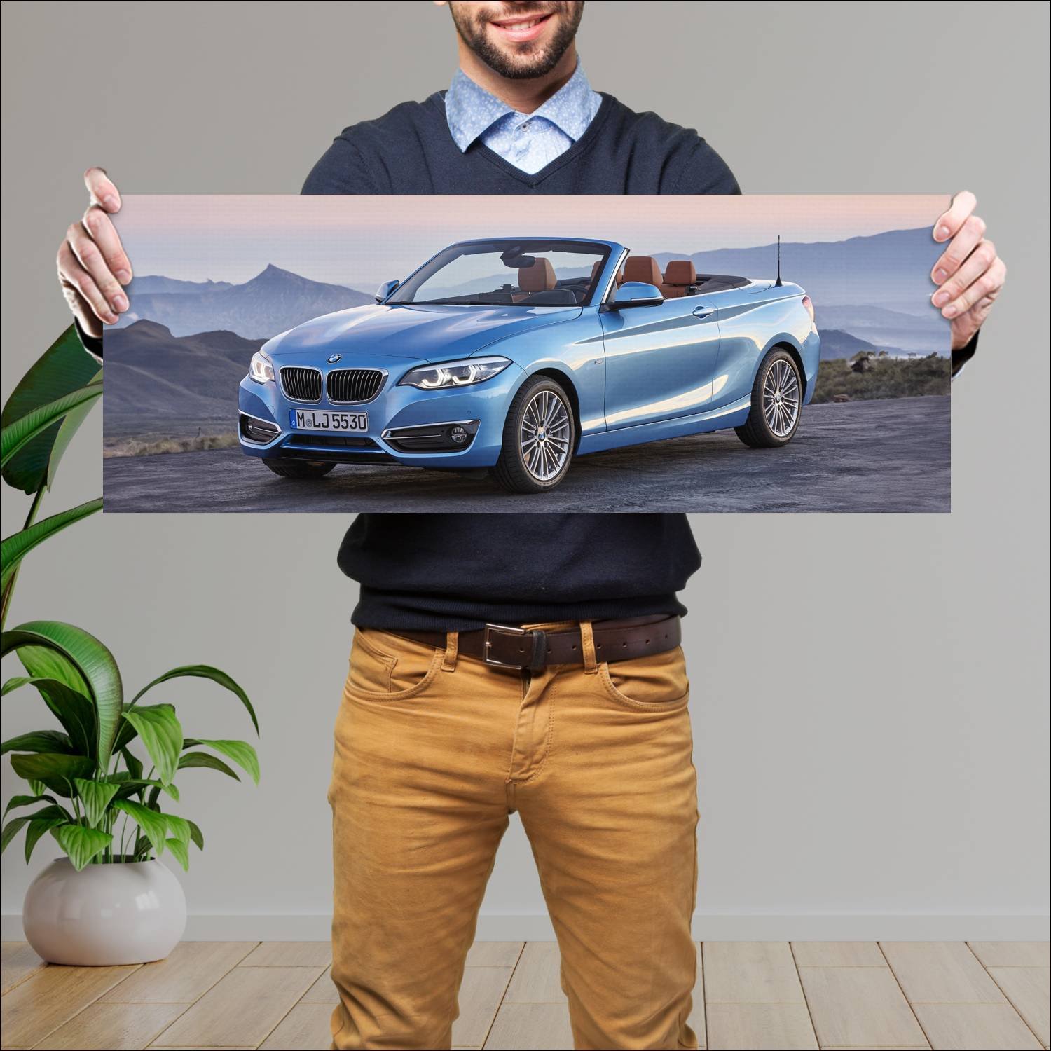 Cuadro grande 30x80cm 2017 bmw 2 series convertibl 481 Bmw