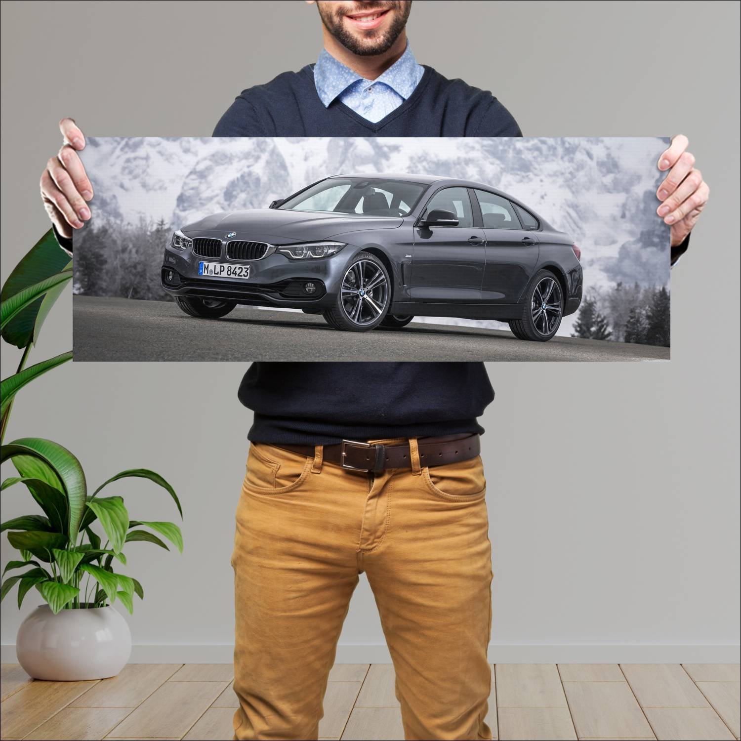 Cuadro grande 30x80cm 2017 bmw 4 series gran coupe 496 Bmw
