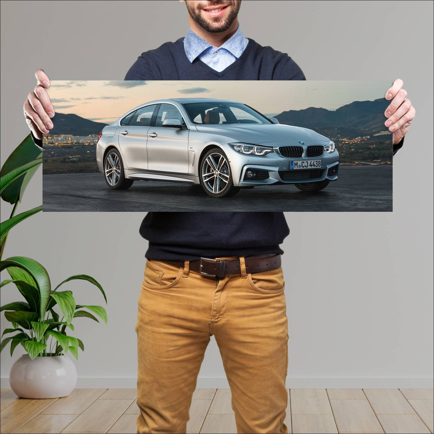 Cuadro grande 30x80cm 2017 bmw 4 series gran coupe 498 Bmw