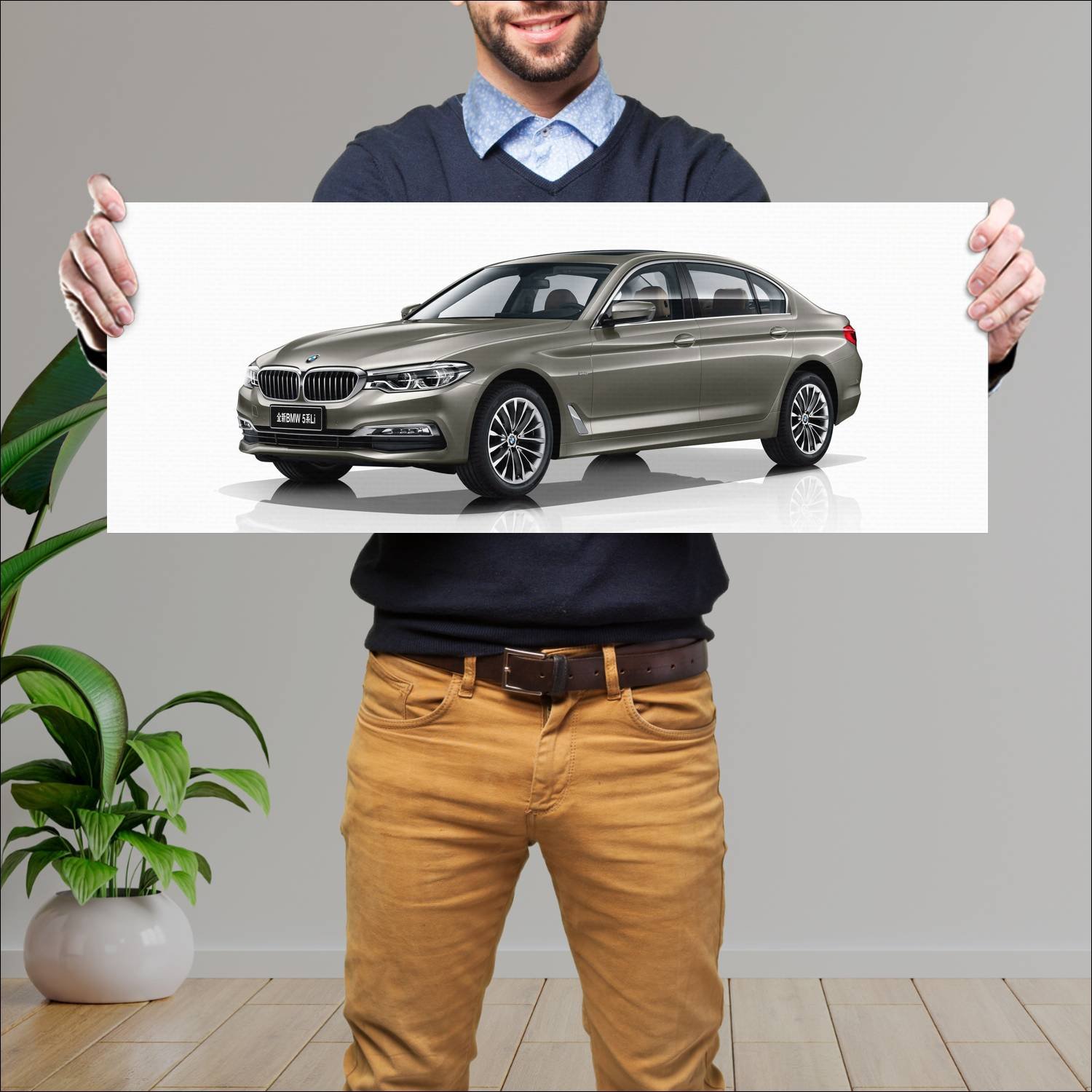 Cuadro grande 30x80cm 2017 bmw 5 series lwb cn 824 508 Bmw