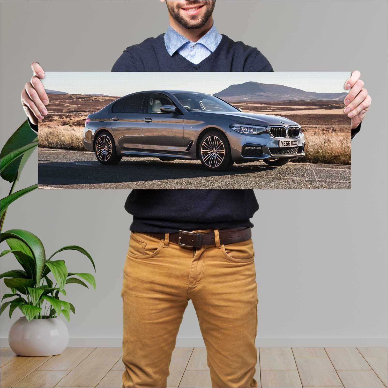 Cuadro grande 30x80cm 2017 bmw 5 series m sport uk 517 Bmw