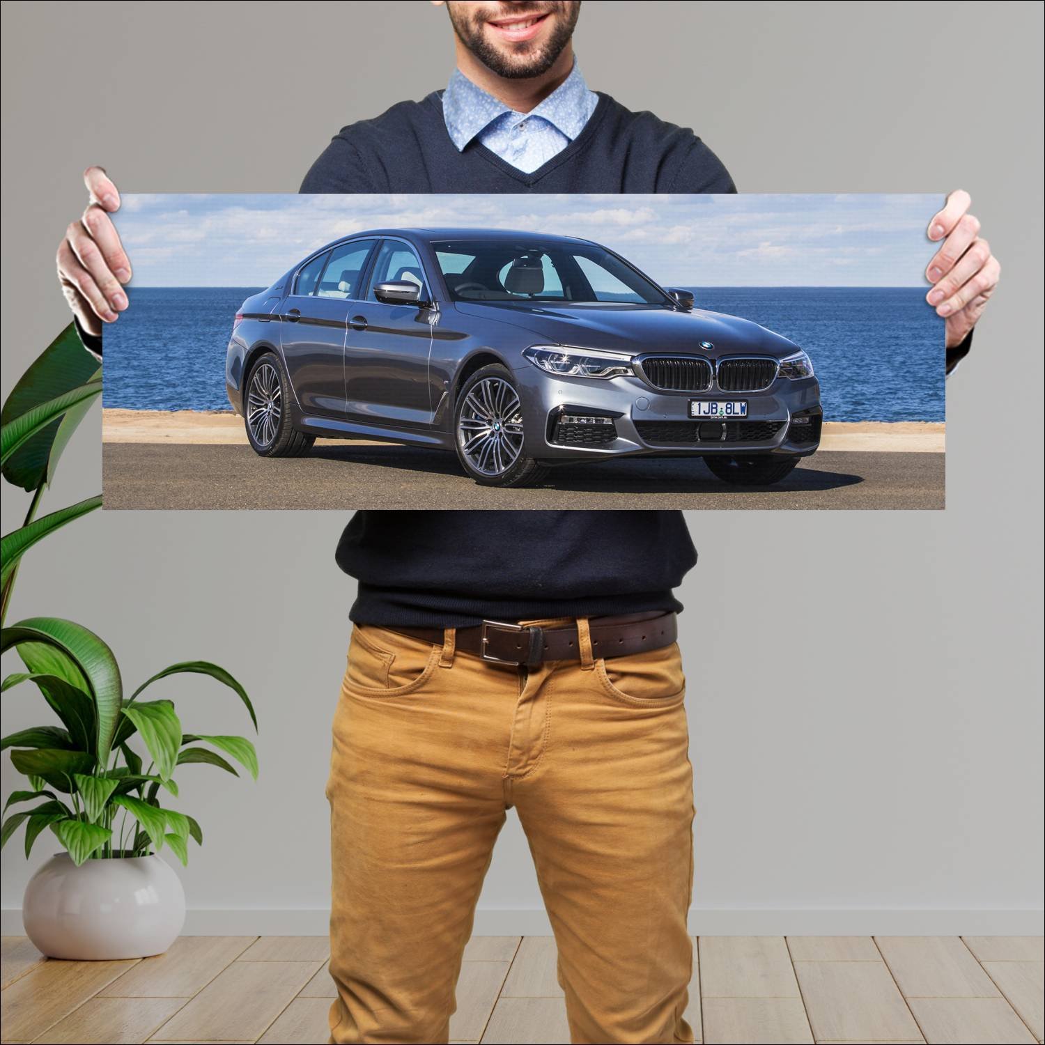 Cuadro grande 30x80cm 2017 bmw 5 series plug in hy 523 Bmw