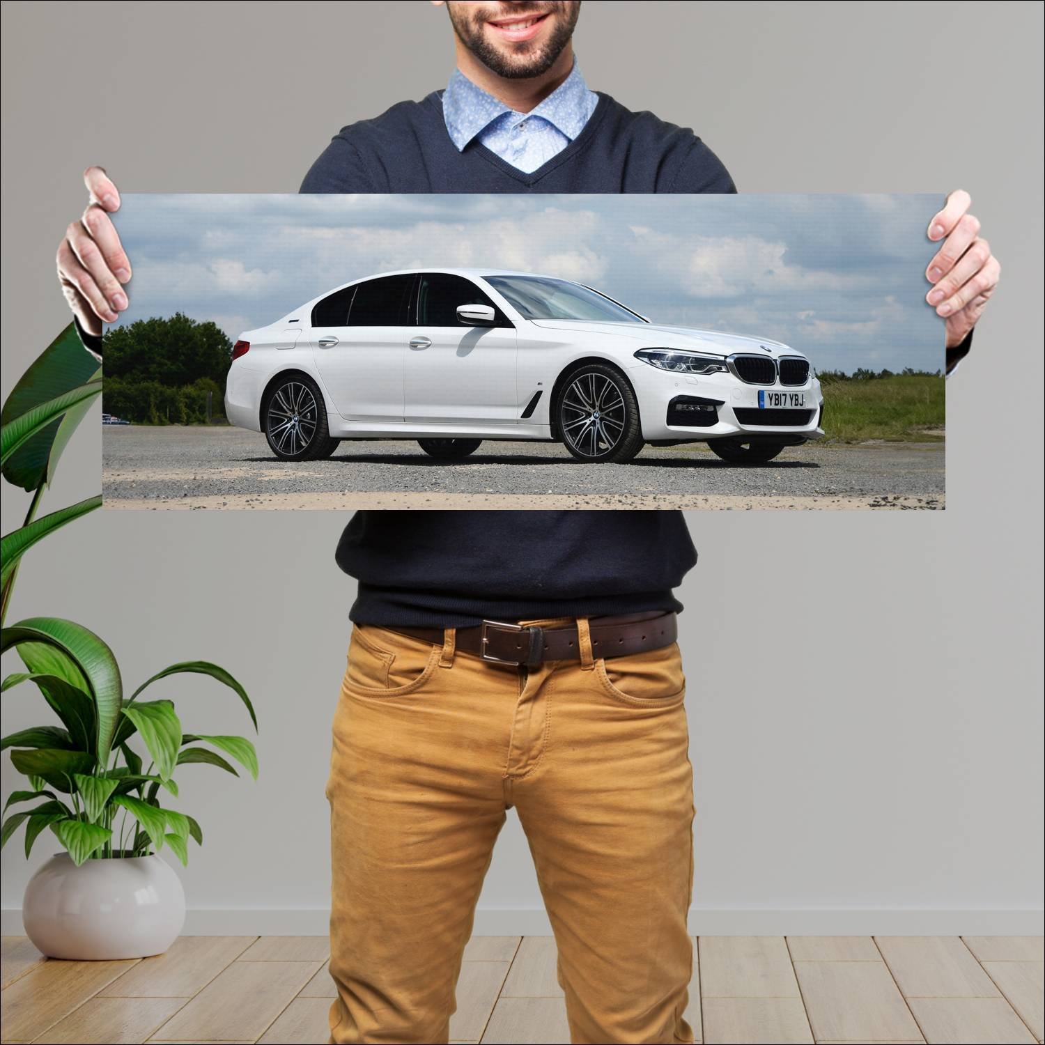 Cuadro grande 30x80cm 2017 bmw 5 series plug in hy 524 Bmw