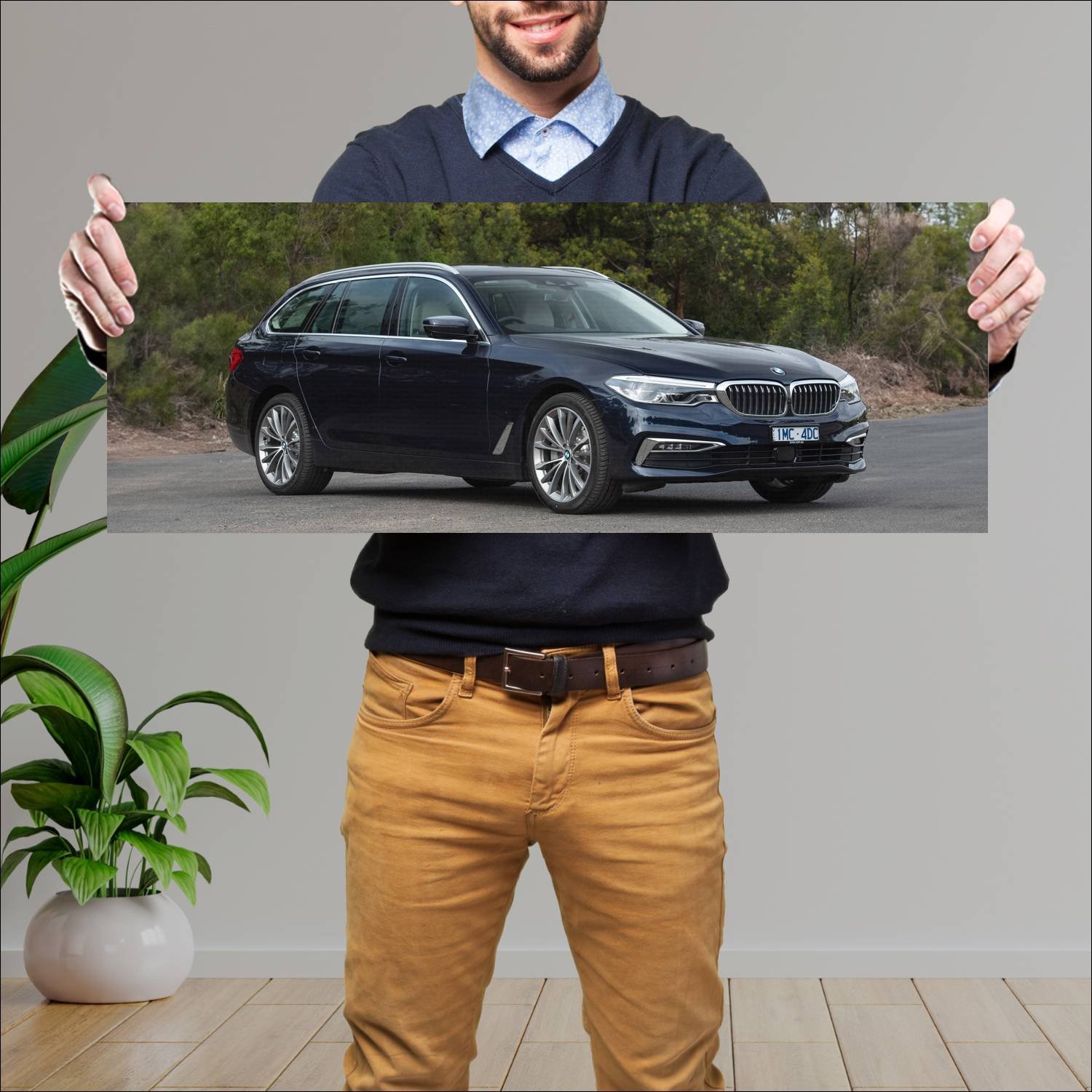 Cuadro grande 30x80cm 2017 bmw 5 series touring au 527 Bmw