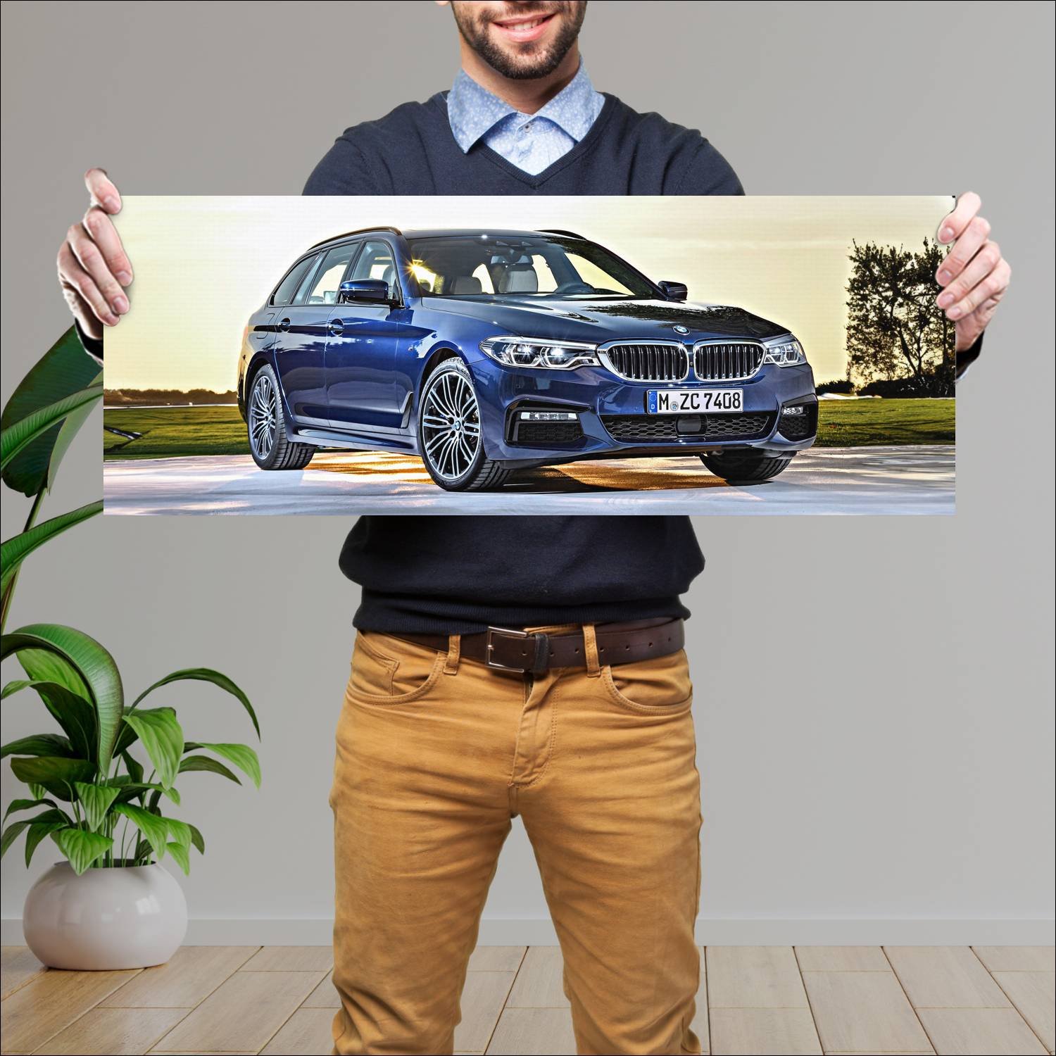 Cuadro grande 30x80cm 2017 bmw 5 series touring m 530 Bmw