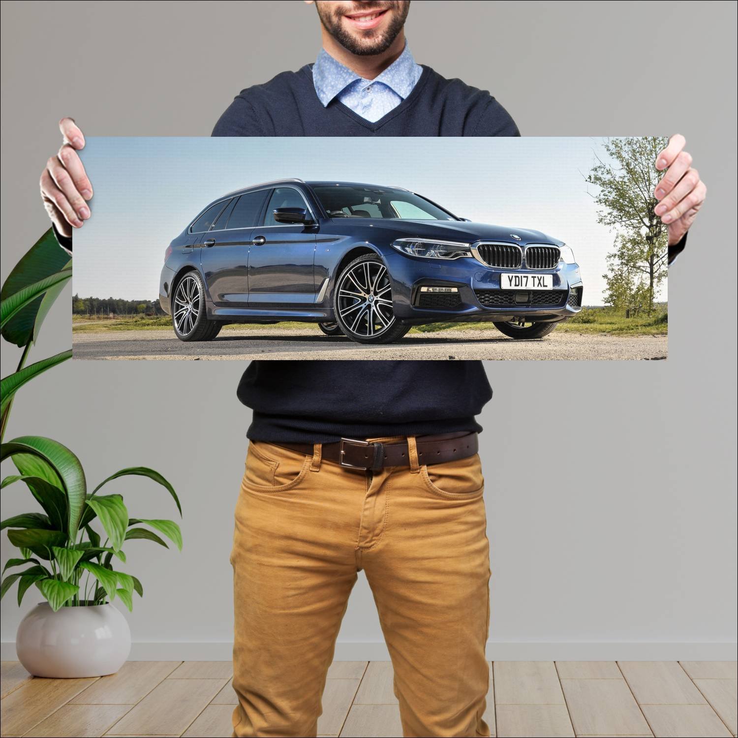 Cuadro grande 30x80cm 2017 bmw 5 series touring m 532 Bmw