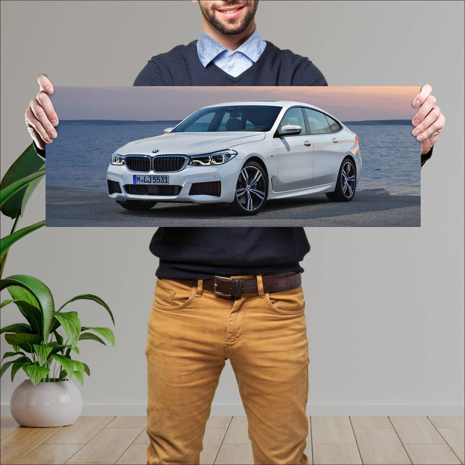 Cuadro grande 30x80cm 2017 bmw 6 series gran turis 538 Bmw