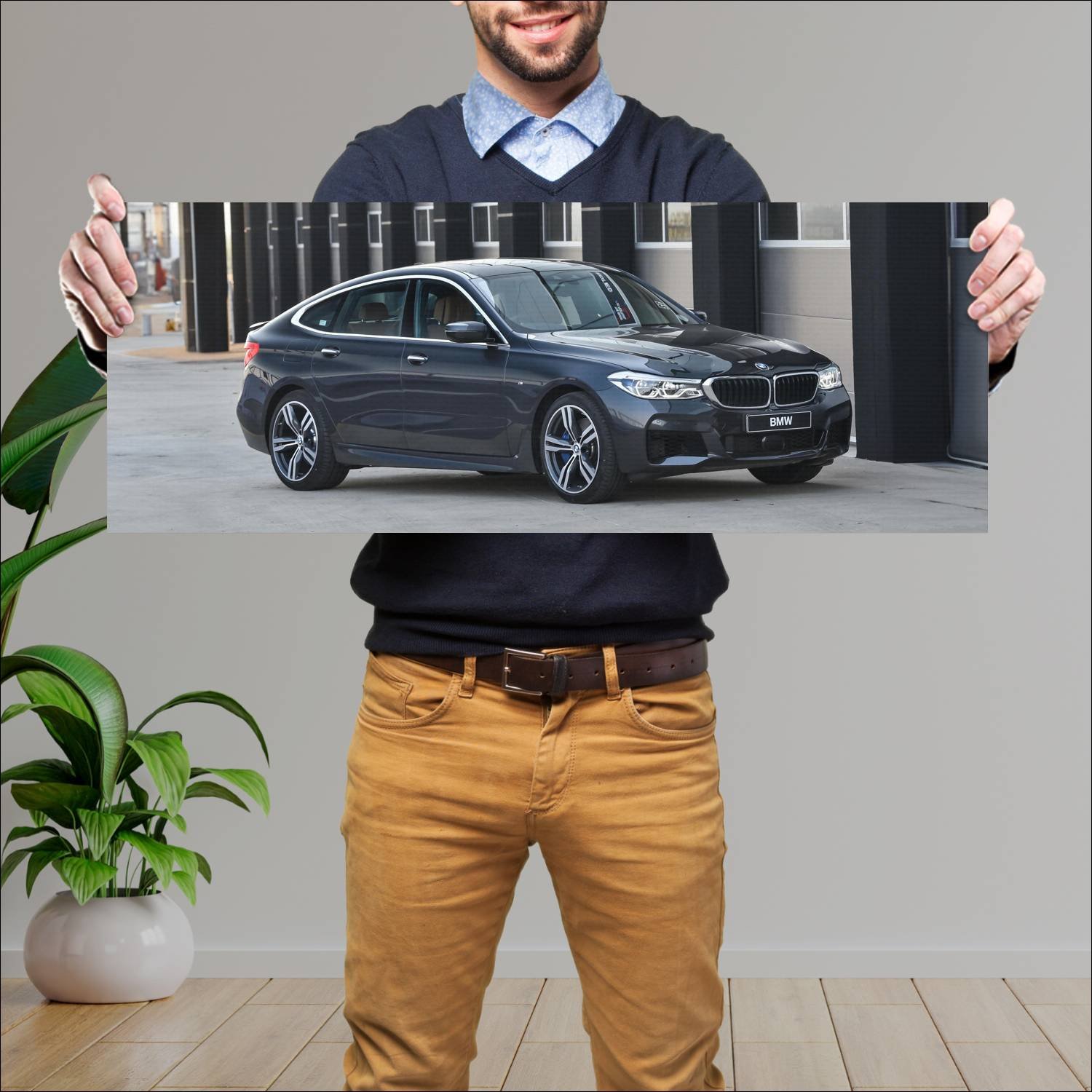 Cuadro grande 30x80cm 2017 bmw 6 series gran turis 540 Bmw