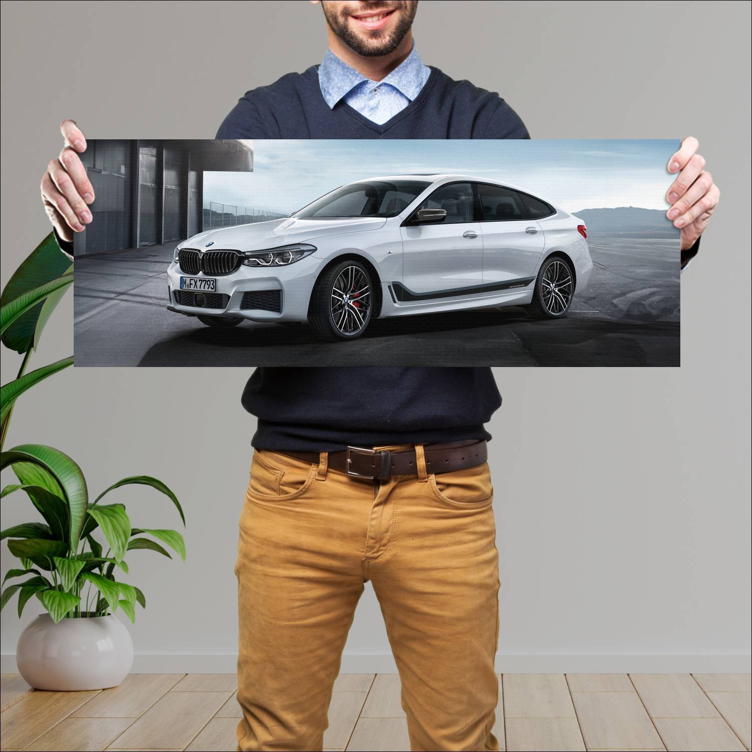 Cuadro grande 30x80cm 2017 bmw 6 series gran turis 541 Bmw