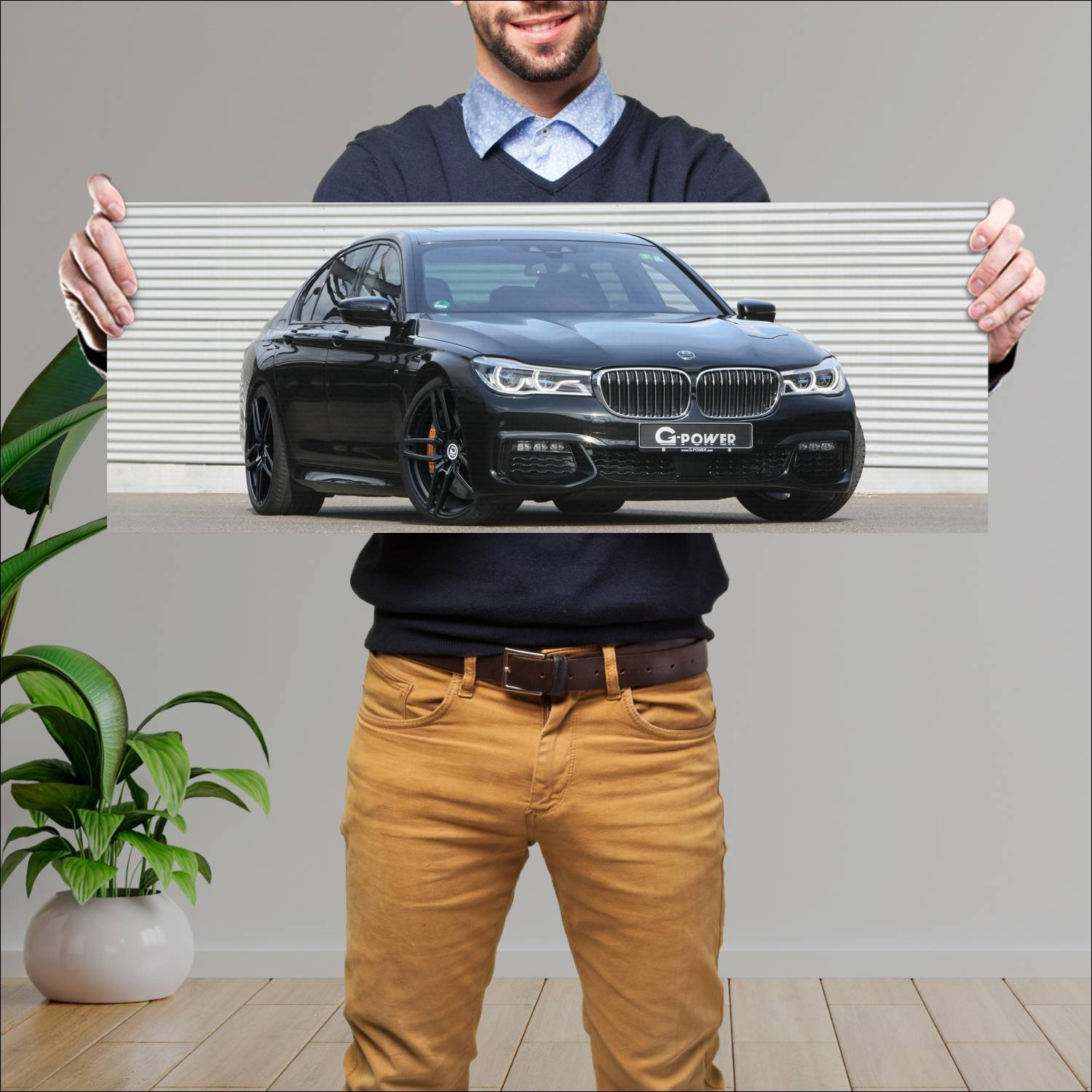 Cuadro grande 30x80cm 2017 bmw 7 series by g power 543 Bmw
