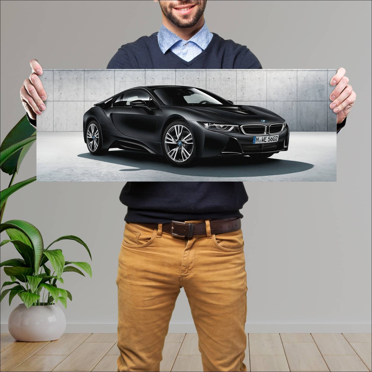 Cuadro grande 30x80cm 2017 bmw i8 protonic frozen 554 Bmw