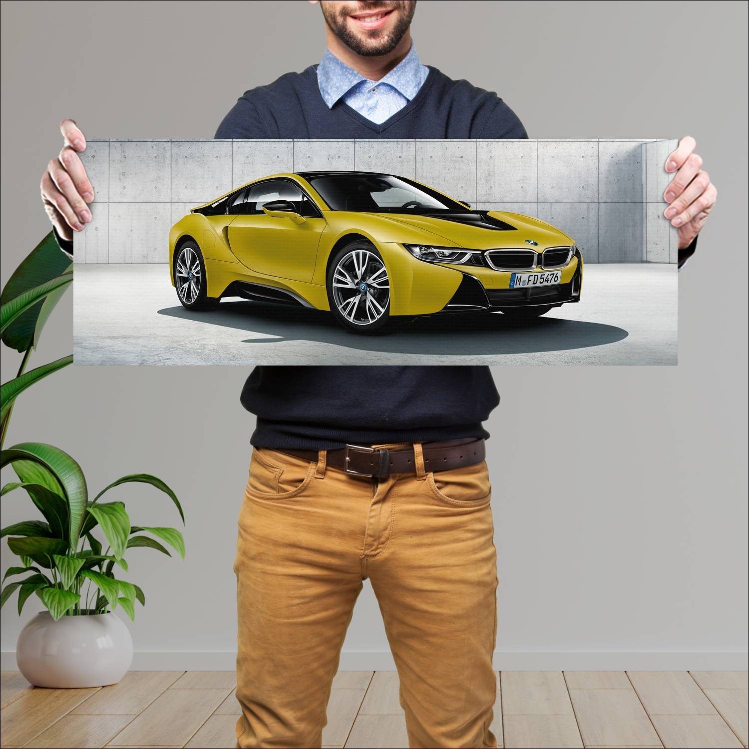 Cuadro grande 30x80cm 2017 bmw i8 protonic frozen 555 Bmw