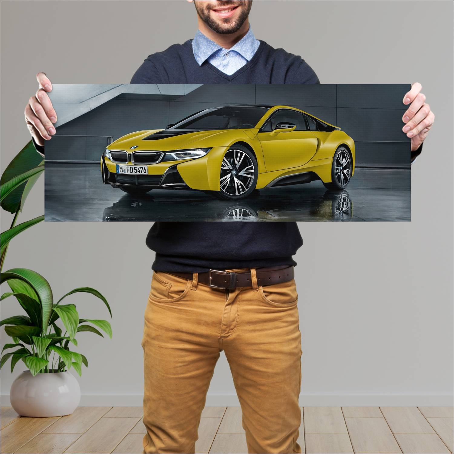 Cuadro grande 30x80cm 2017 bmw i8 protonic frozen 556 Bmw