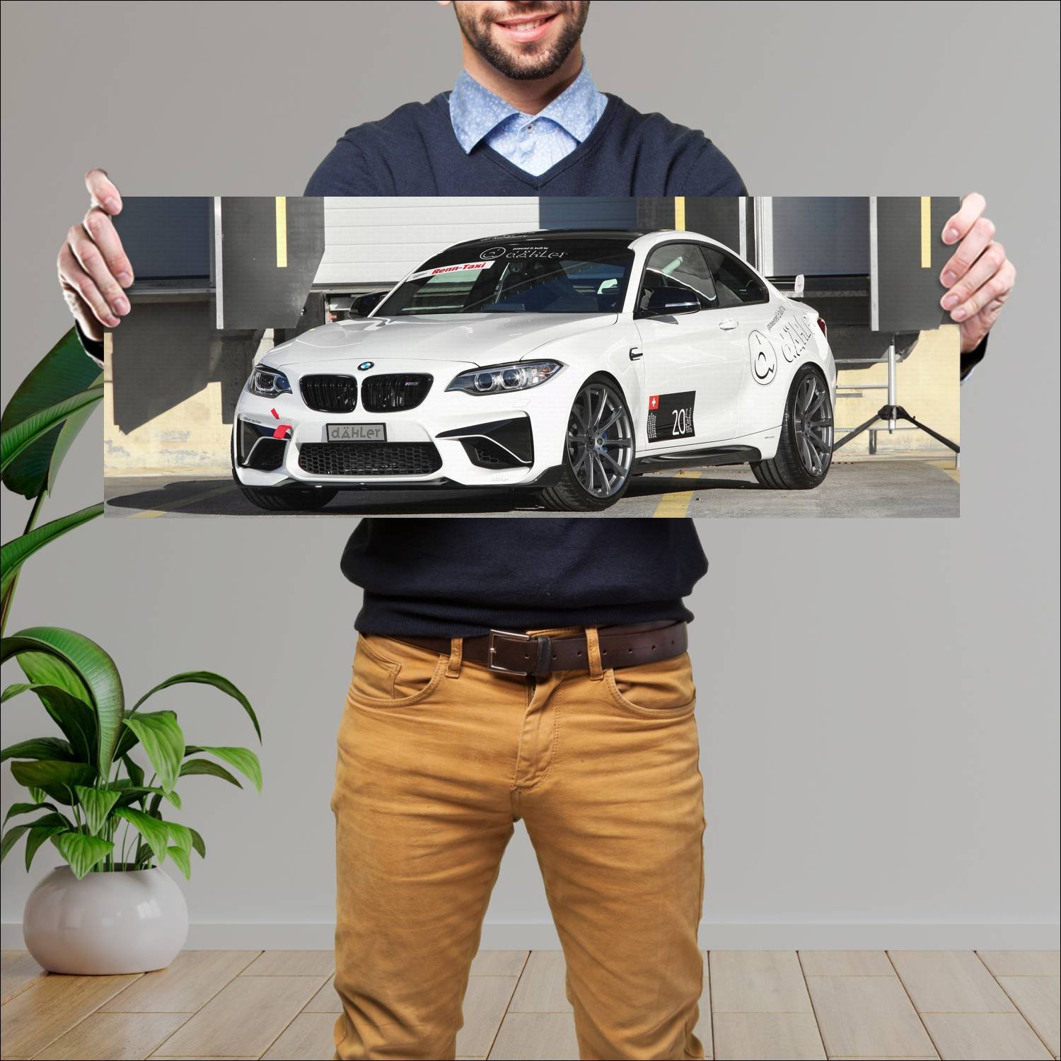 Cuadro grande 30x80cm 2017 bmw m2 coupe race line 562 Bmw