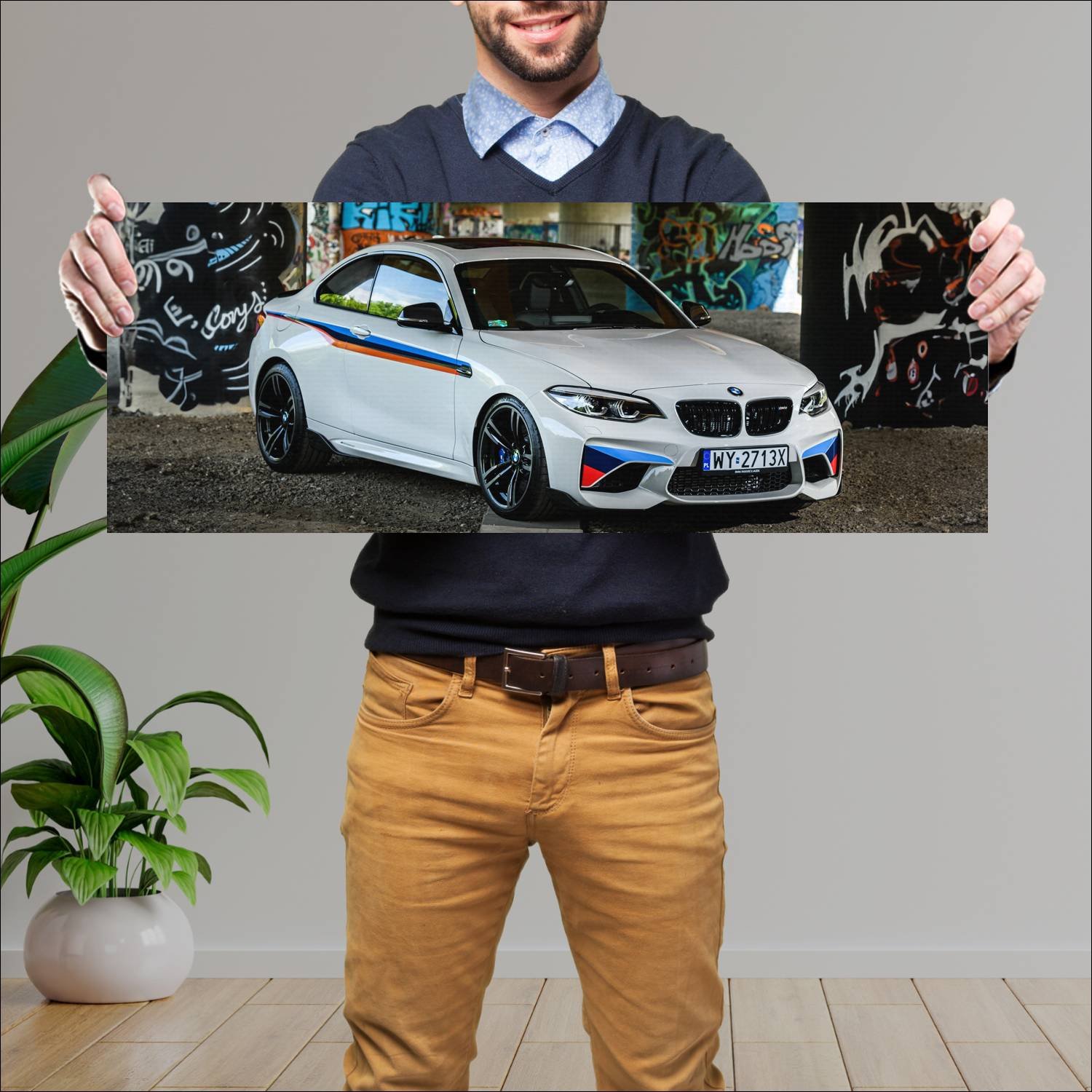 Cuadro grande 30x80cm 2017 bmw m2 coupe with m per 563 Bmw