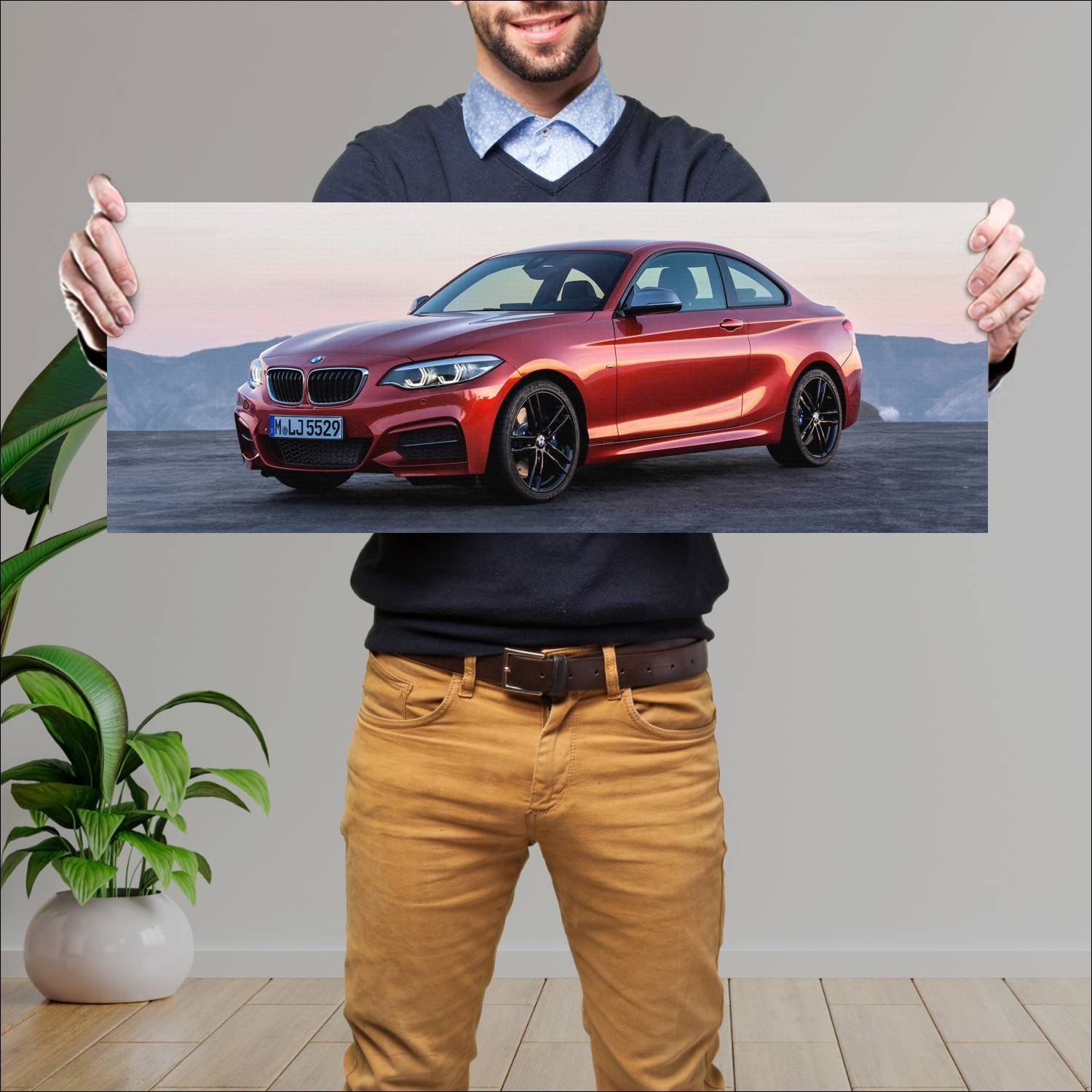Cuadro grande 30x80cm 2017 bmw m240i coupe auto 564 Bmw