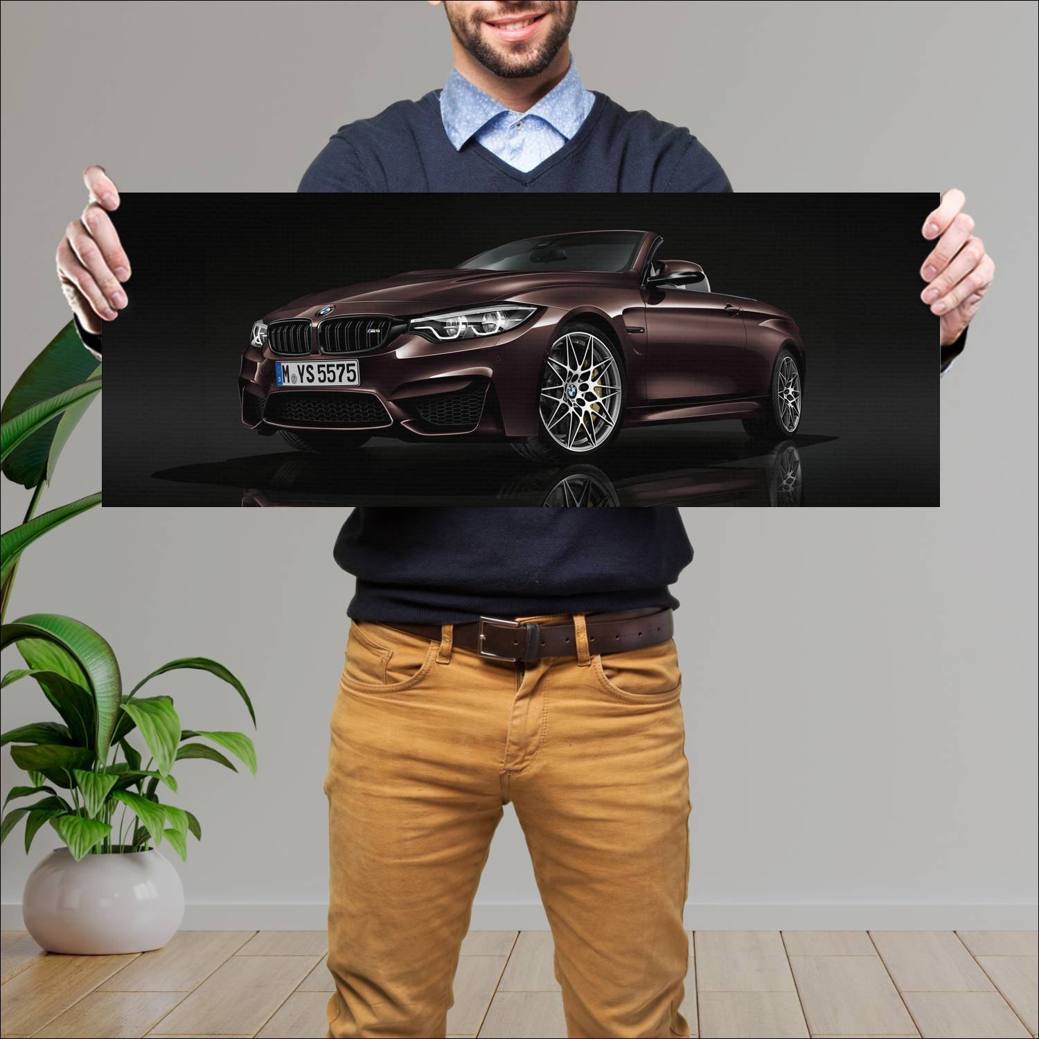 Cuadro grande 30x80cm 2017 bmw m4 convertible Bmw