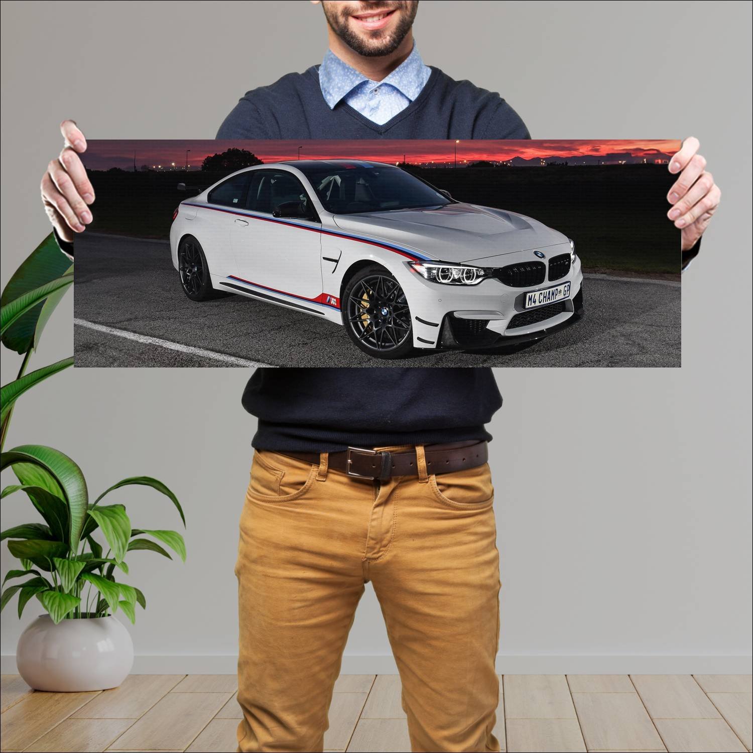 Cuadro grande 30x80cm 2017 bmw m4 coupe dtm champi 573 Bmw