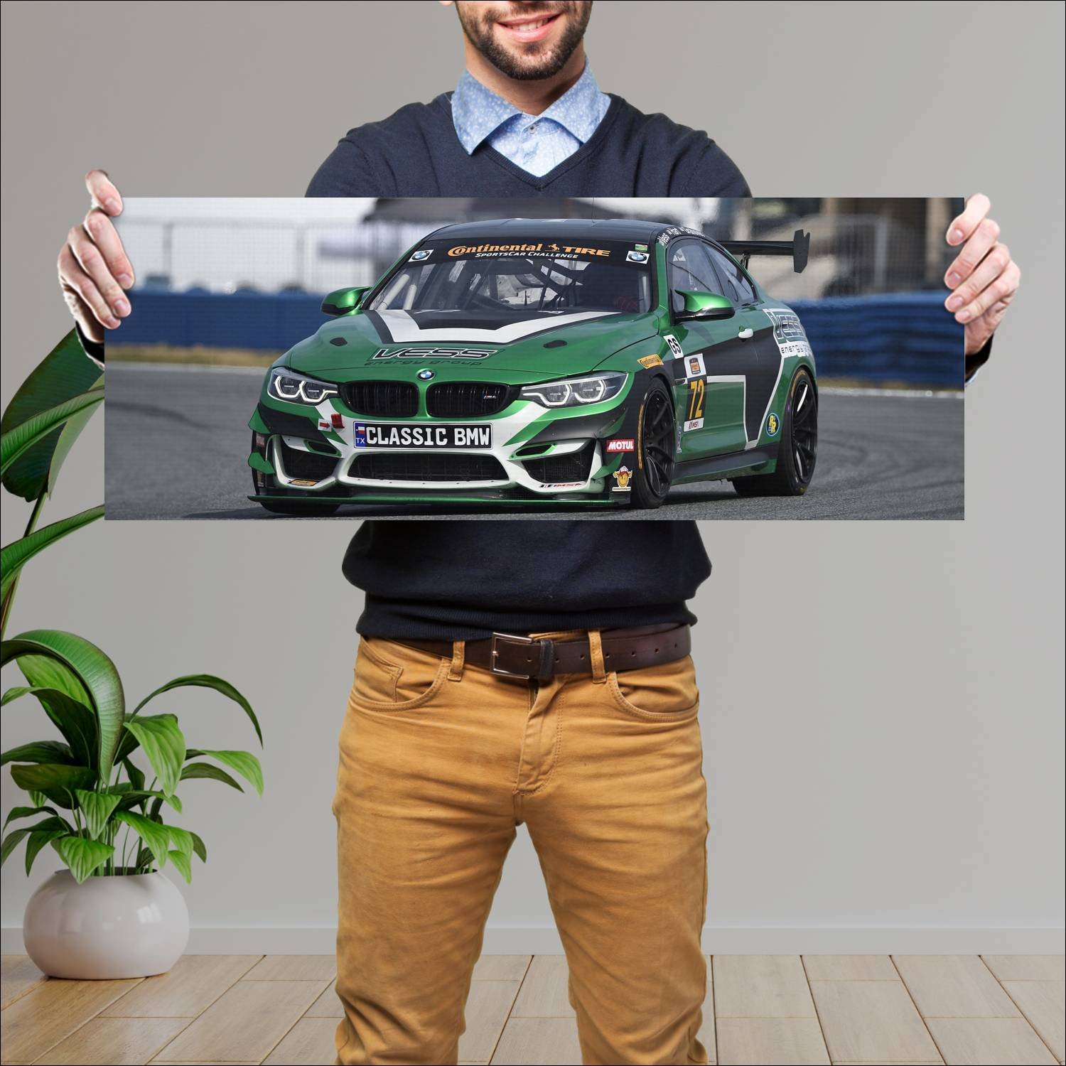 Cuadro grande 30x80cm 2017 bmw m4 gt4 auto 582 Bmw