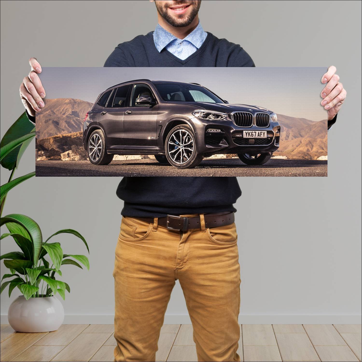 Cuadro grande 30x80cm 2017 bmw x3 m sport uk auto 592 Bmw