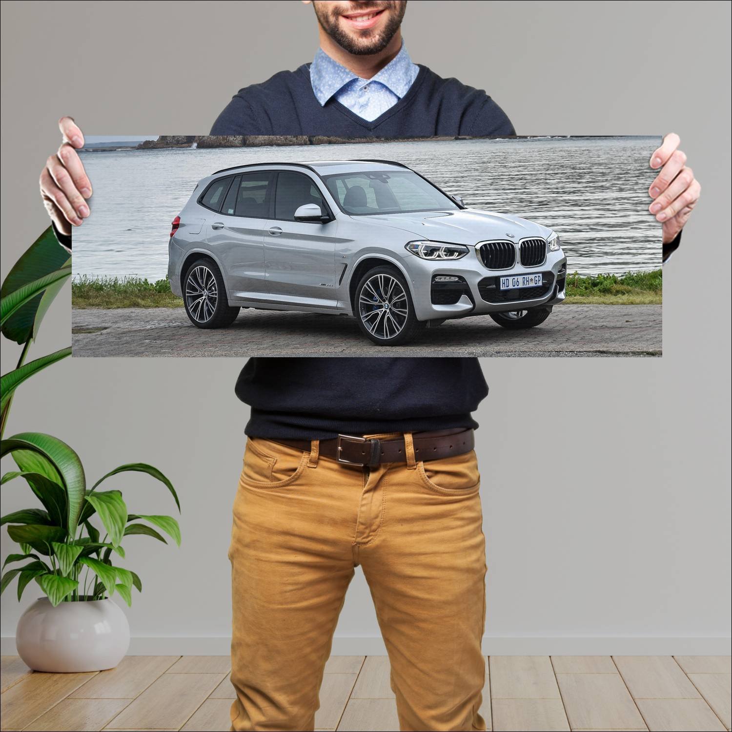 Cuadro grande 30x80cm 2017 bmw x3 m sport za auto 593 Bmw