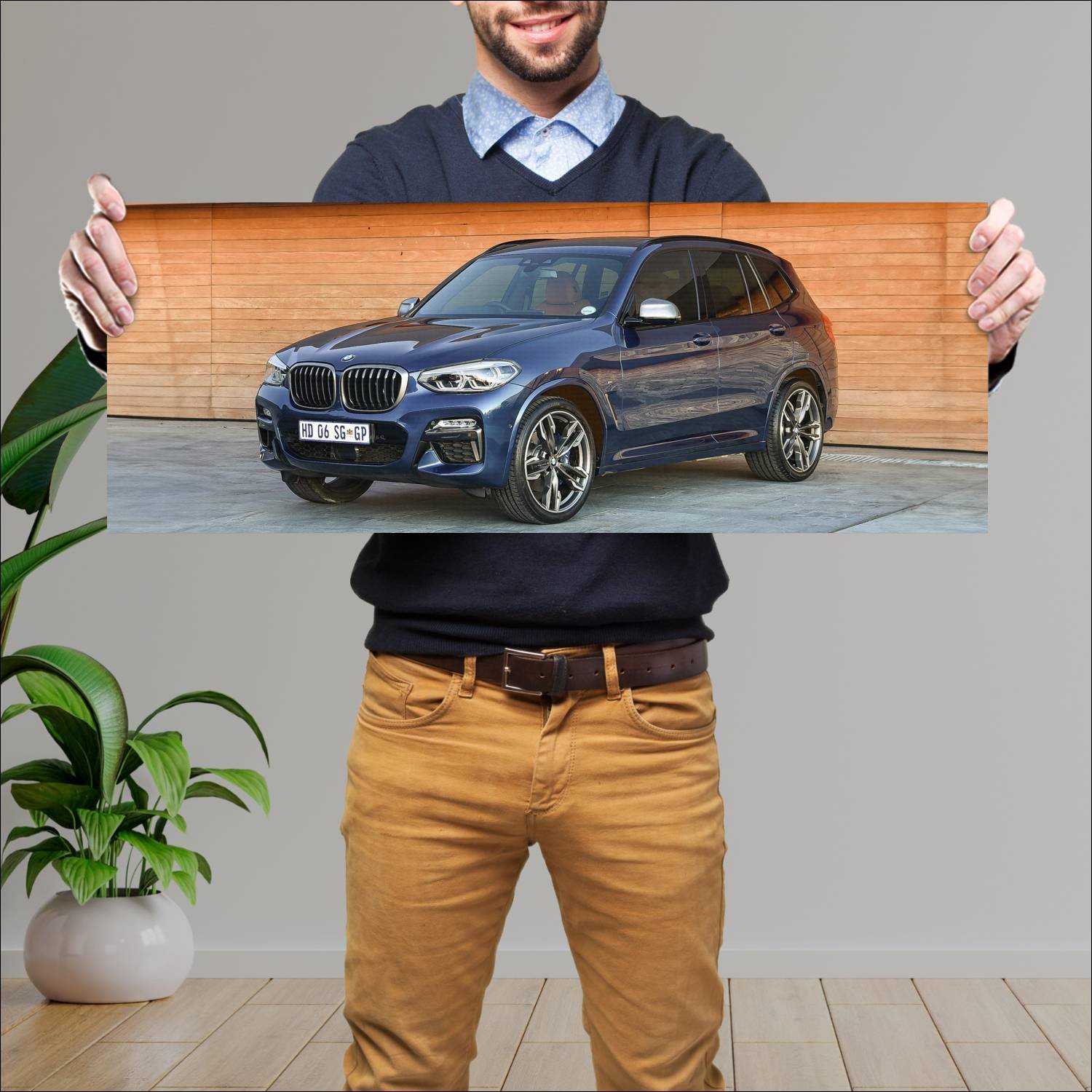 Cuadro grande 30x80cm 2017 bmw x3 m40i za auto 594 Bmw