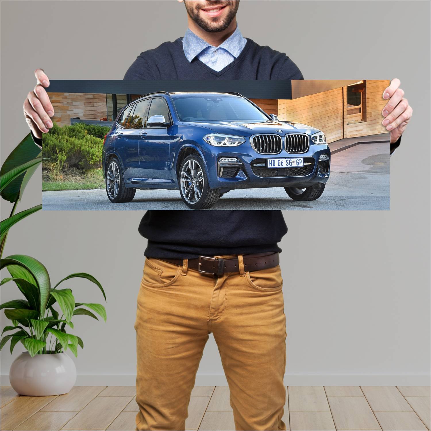 Cuadro grande 30x80cm 2017 bmw x3 m40i za auto 595 Bmw