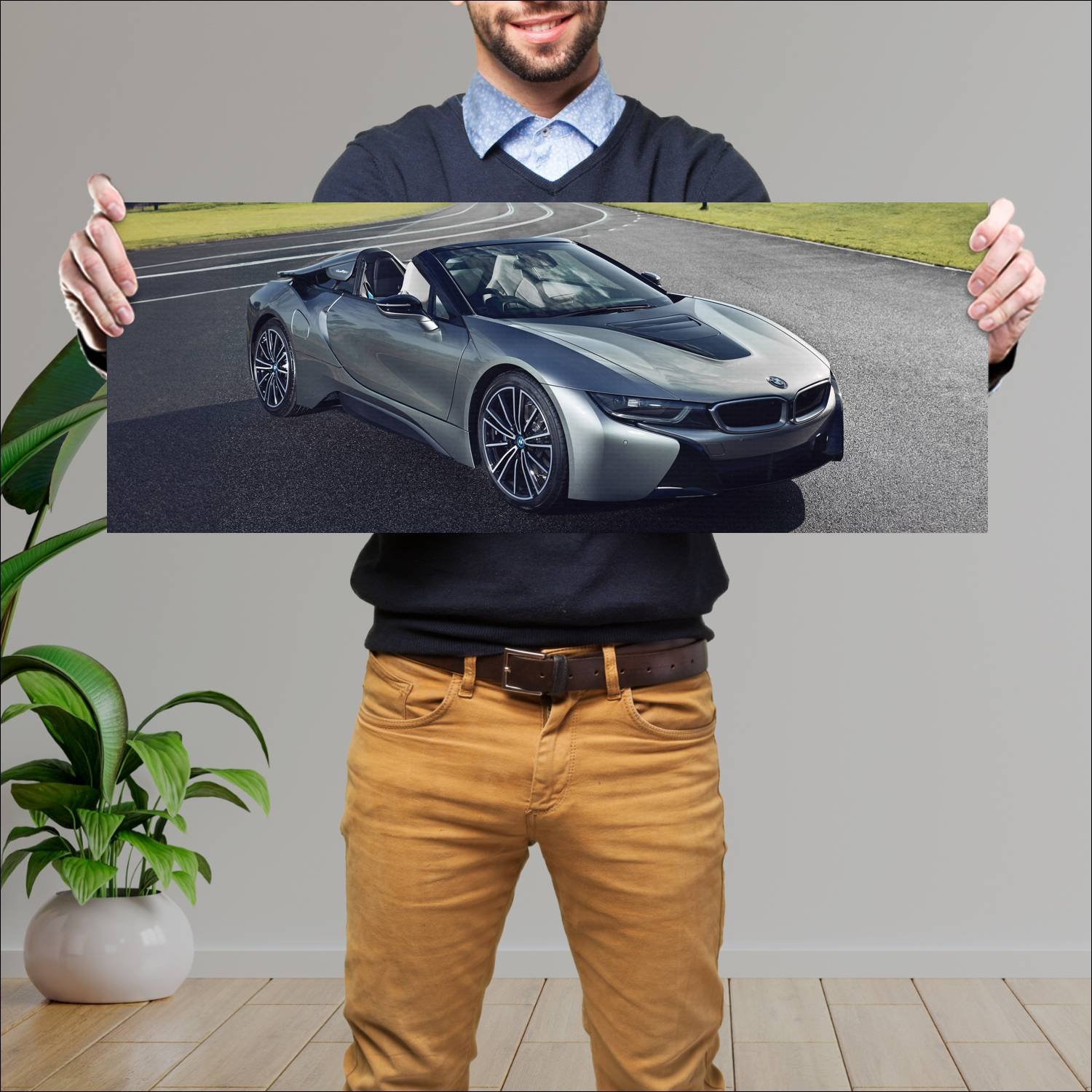 Cuadro grande 30x80cm 2018 bmw i8 roadster au Bmw