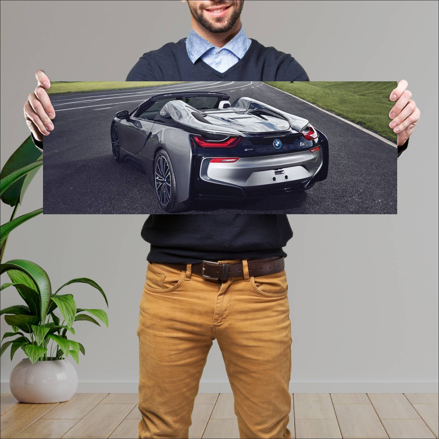 Cuadro grande 30x80cm 2018 bmw i8 roadster au Bmw