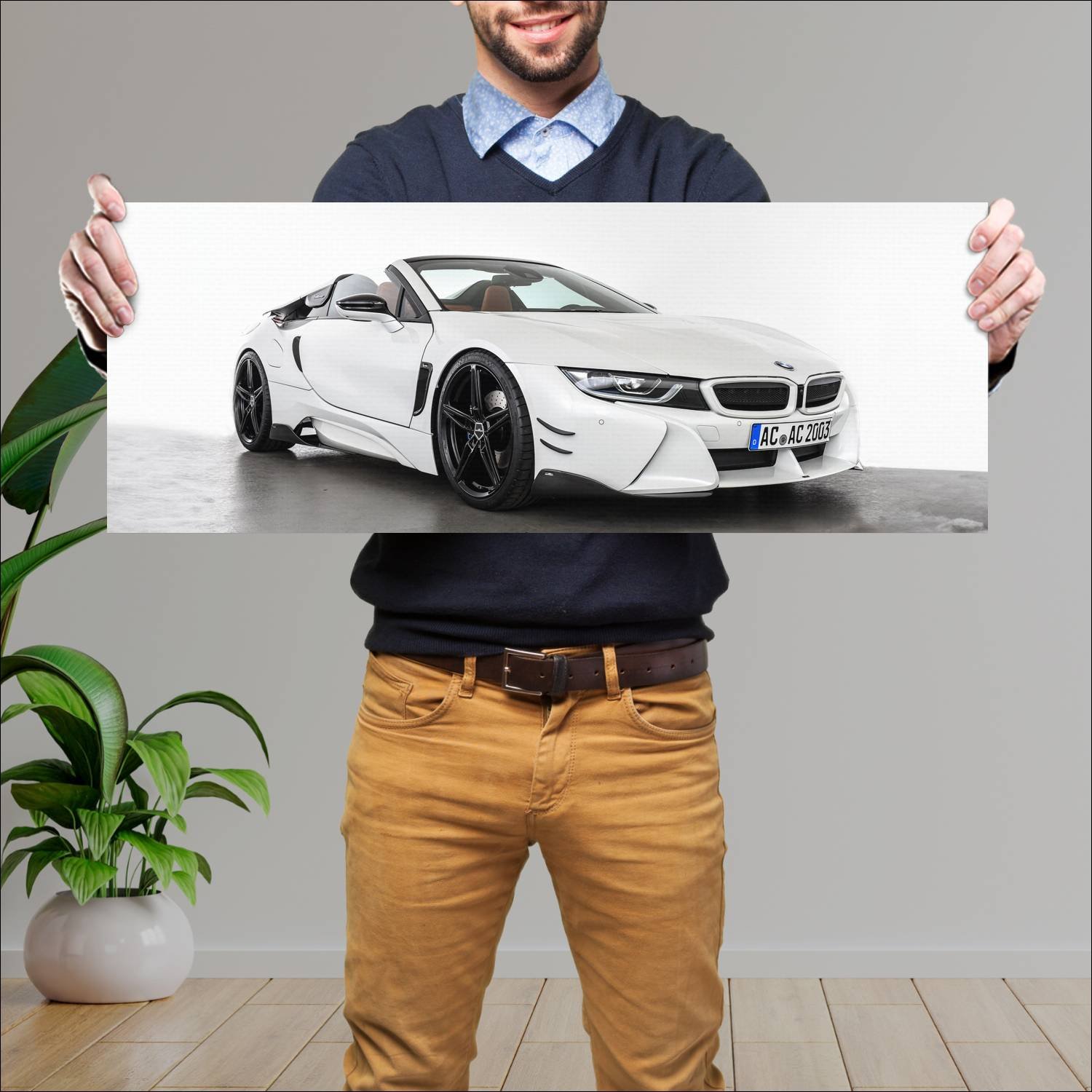 Cuadro grande 30x80cm 2018 bmw i8 roadster by ac s 622 Bmw