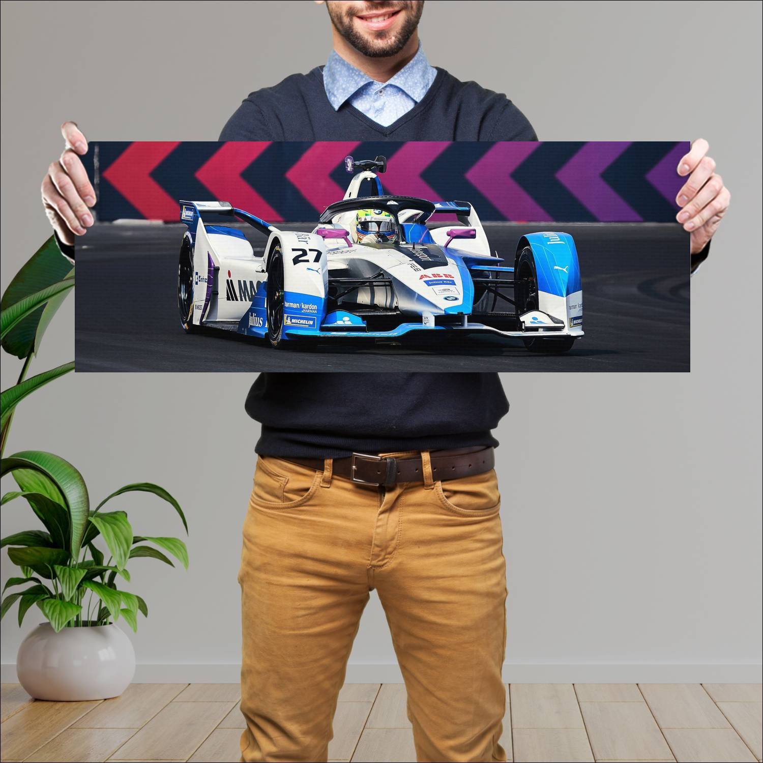 Cuadro grande 30x80cm 2018 bmw ife 18 auto 627 Bmw