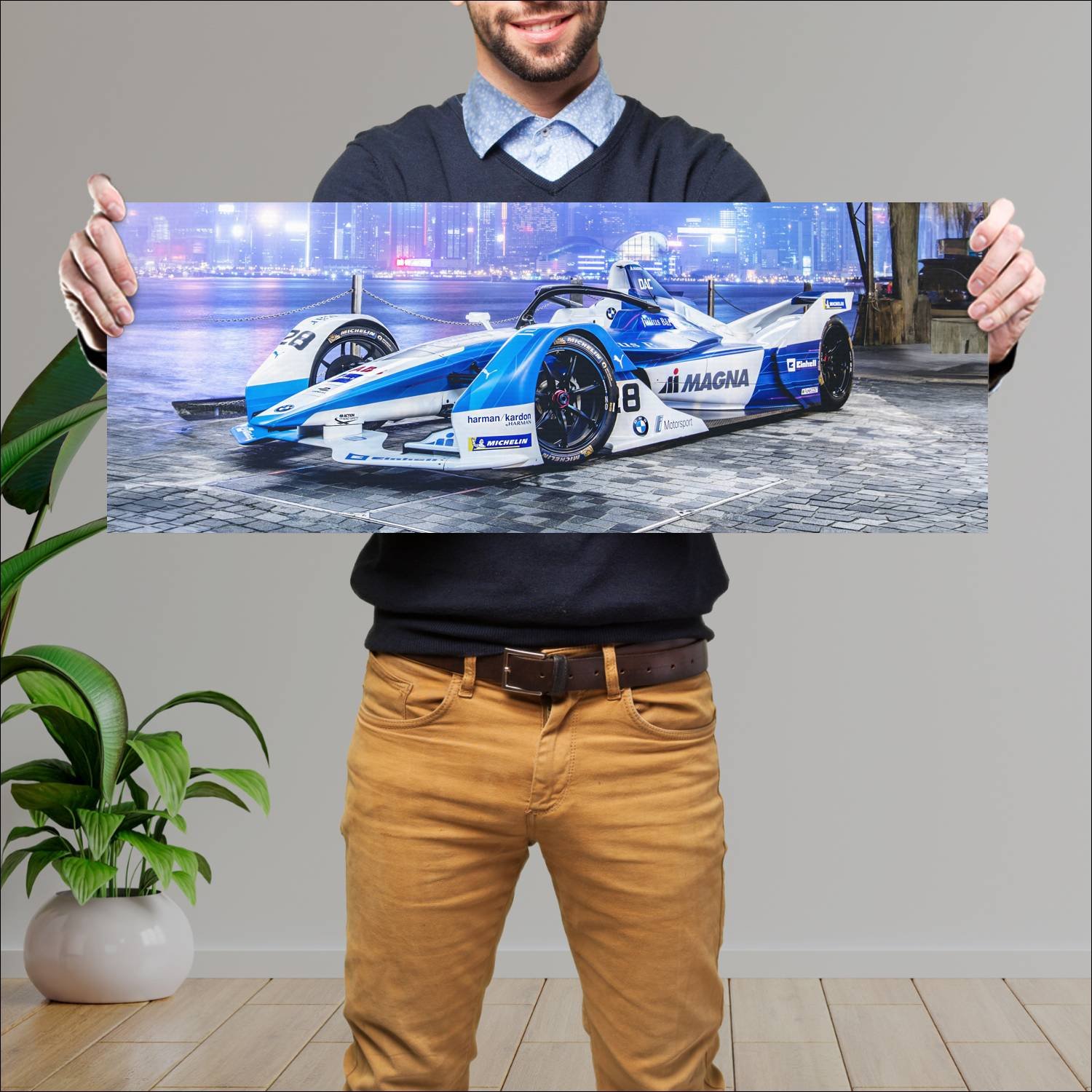 Cuadro grande 30x80cm 2018 bmw ife 18 auto 628 Bmw