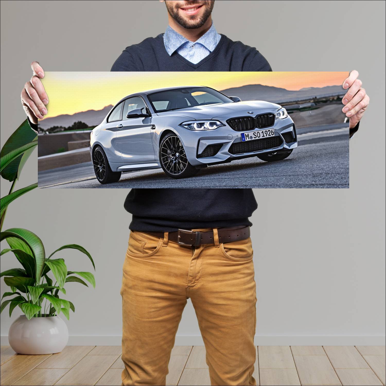 Cuadro grande 30x80cm 2018 bmw m2 coupe competitio 632 Bmw