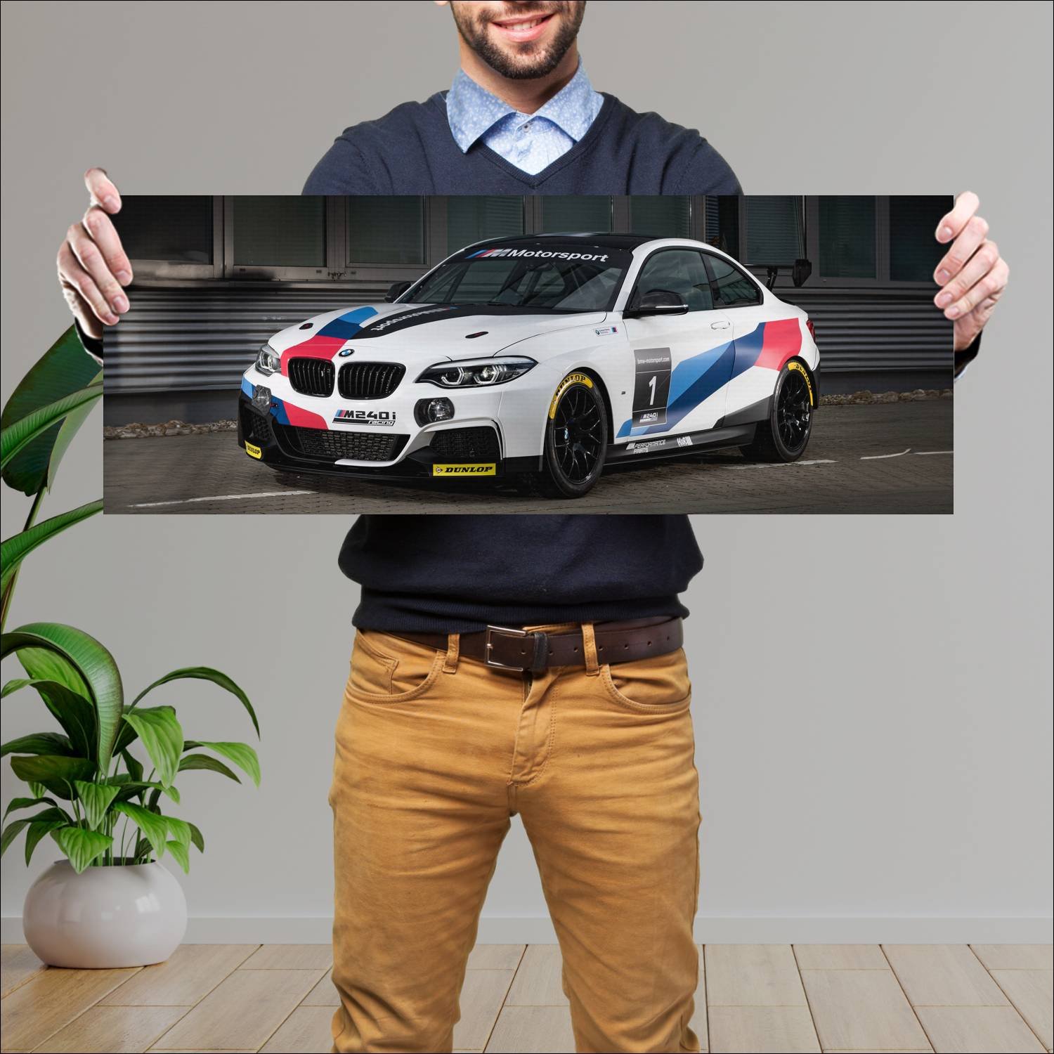 Cuadro grande 30x80cm 2018 bmw m240i racing auto 636 Bmw