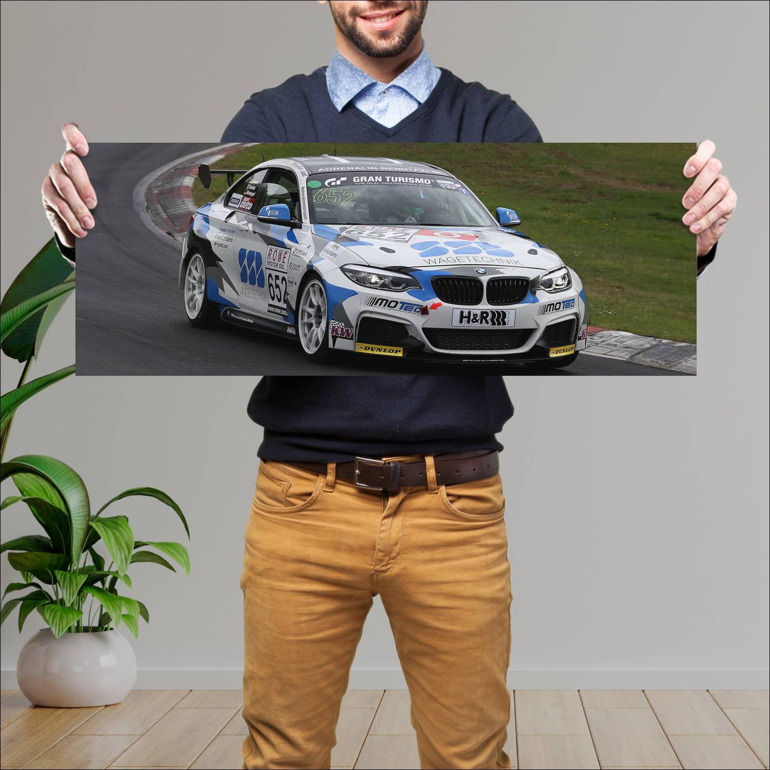 Cuadro grande 30x80cm 2018 bmw m240i racing auto 637 Bmw