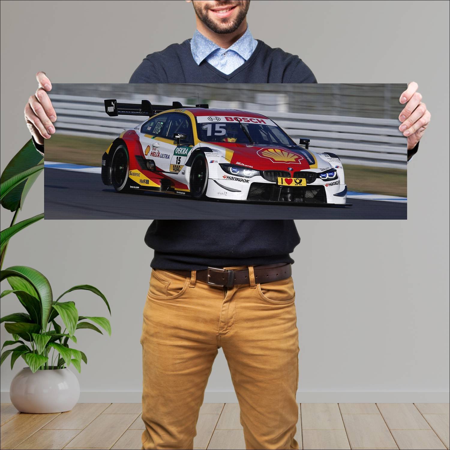 Cuadro grande 30x80cm 2018 bmw m4 dtm auto 645 Bmw