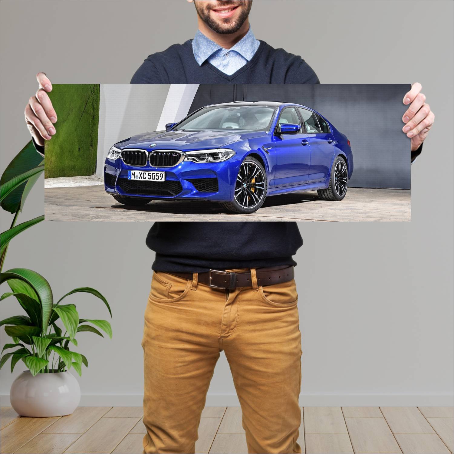 Cuadro grande 30x80cm 2018 bmw m5 auto 647 Bmw