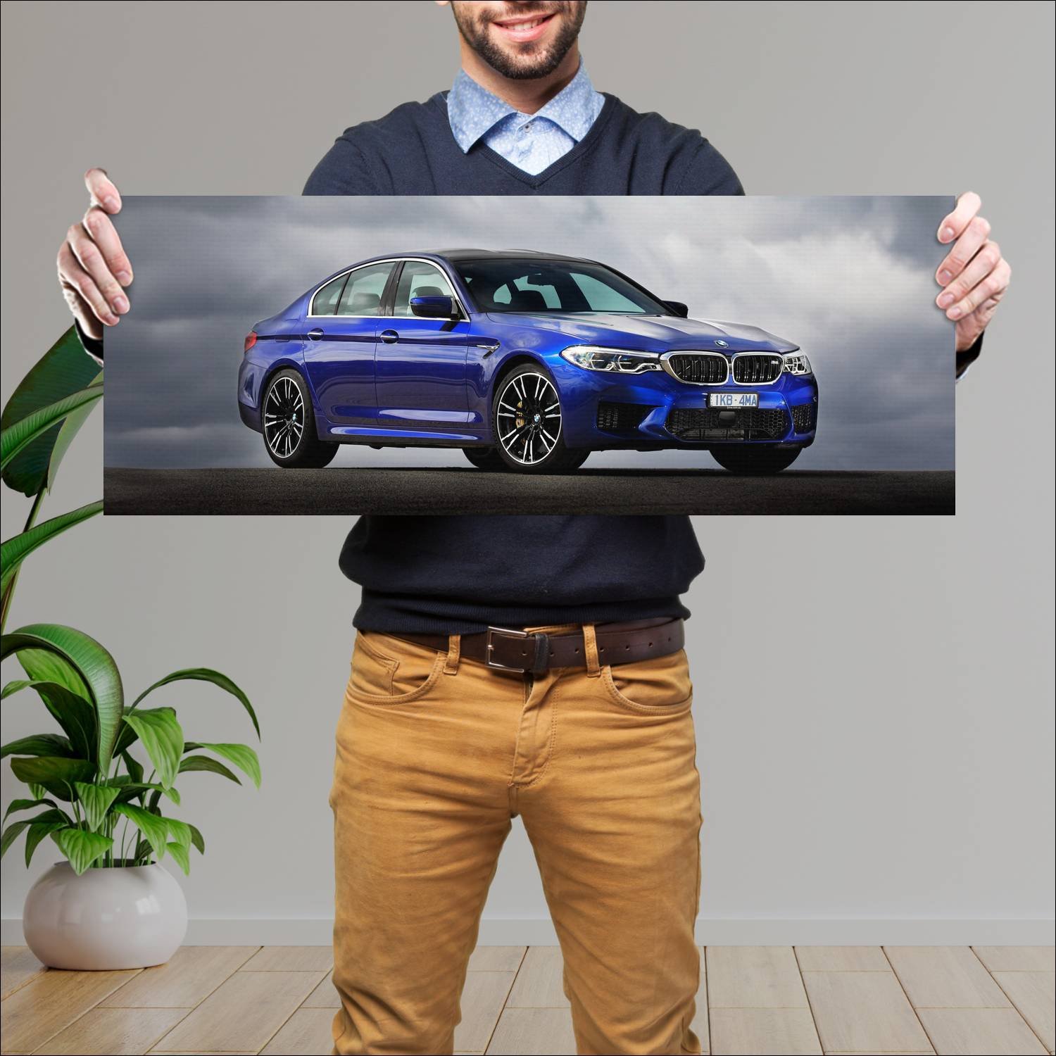 Cuadro grande 30x80cm 2018 bmw m5 au auto 648 Bmw