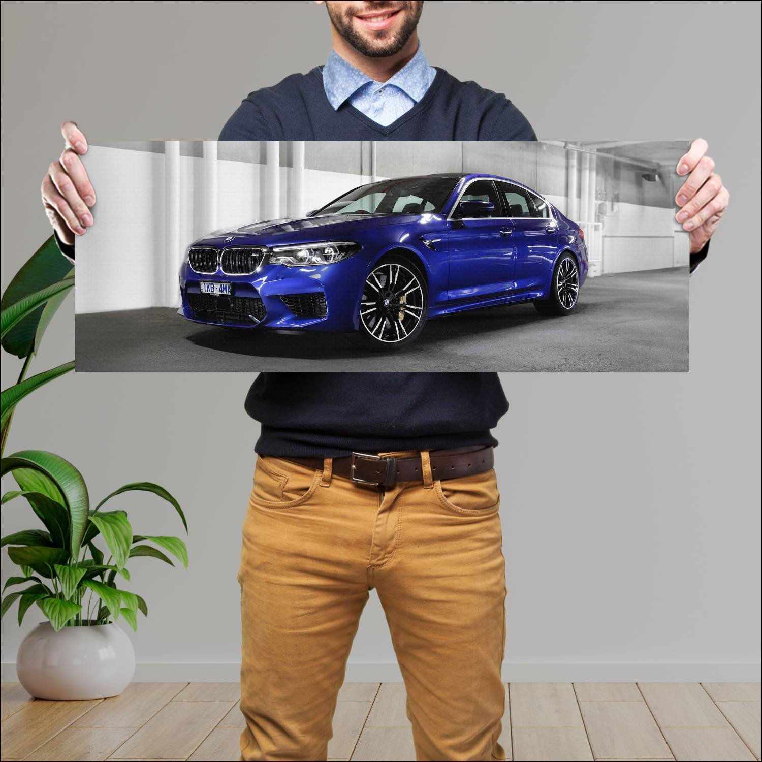 Cuadro grande 30x80cm 2018 bmw m5 au auto 649 Bmw