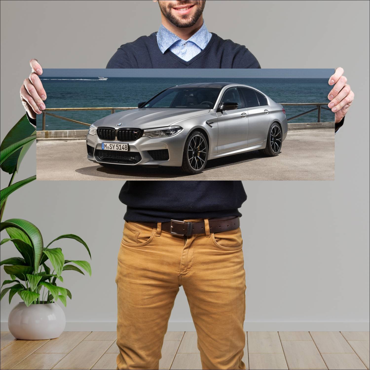 Cuadro grande 30x80cm 2018 bmw m5 competition Bmw